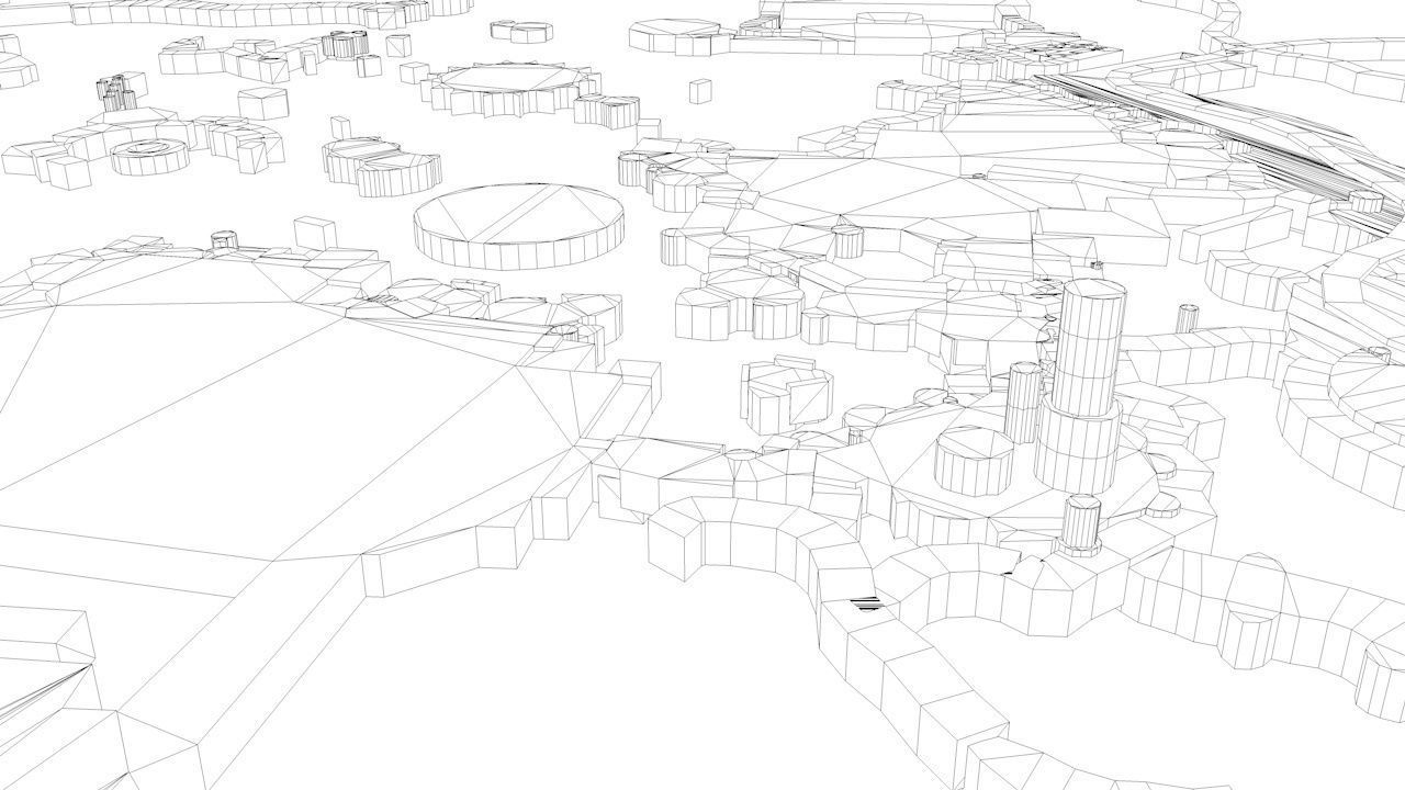 Disneyland Paris Road Network Buildings and Streets 3D model_12