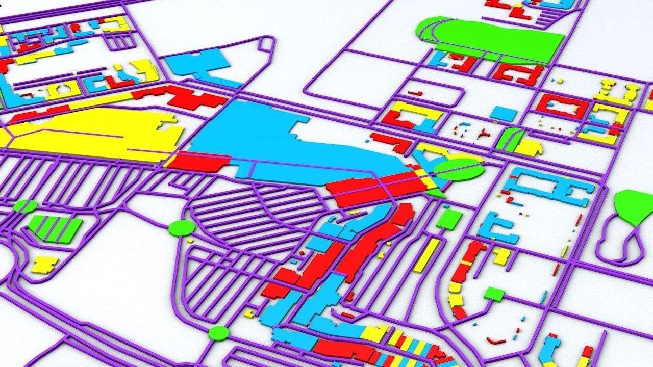 Disneyland Paris Road Network Buildings and Streets 3D model_4