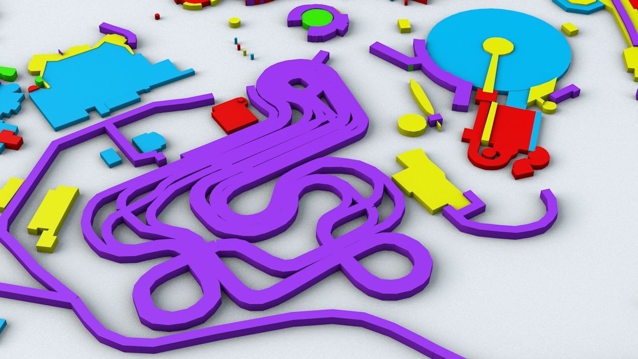 Disneyland Paris Road Network Buildings and Streets 3D model_7