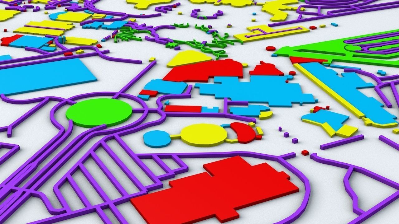 Disneyland Paris Road Network Buildings and Streets 3D model_5