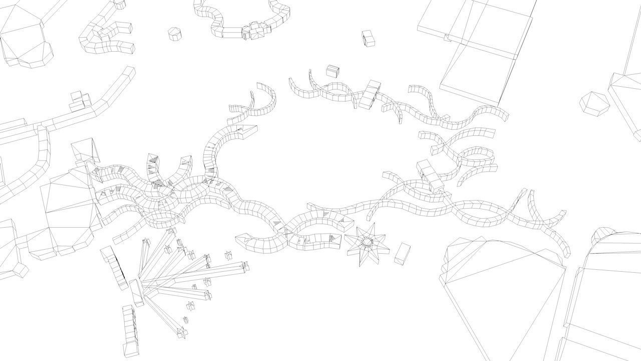 Disneyland Paris Road Network Buildings and Streets 3D model_11