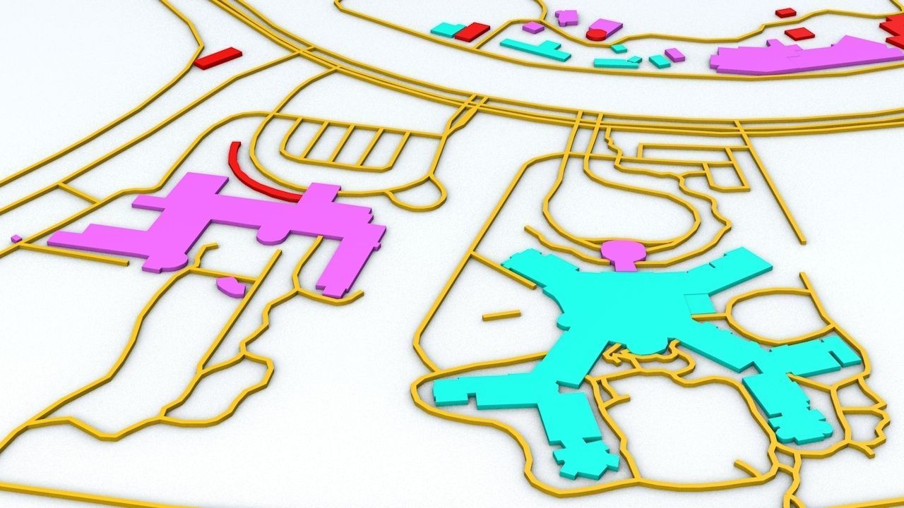 Disneyland Hong Kong Road Network Buildings and Streets 3D model_3