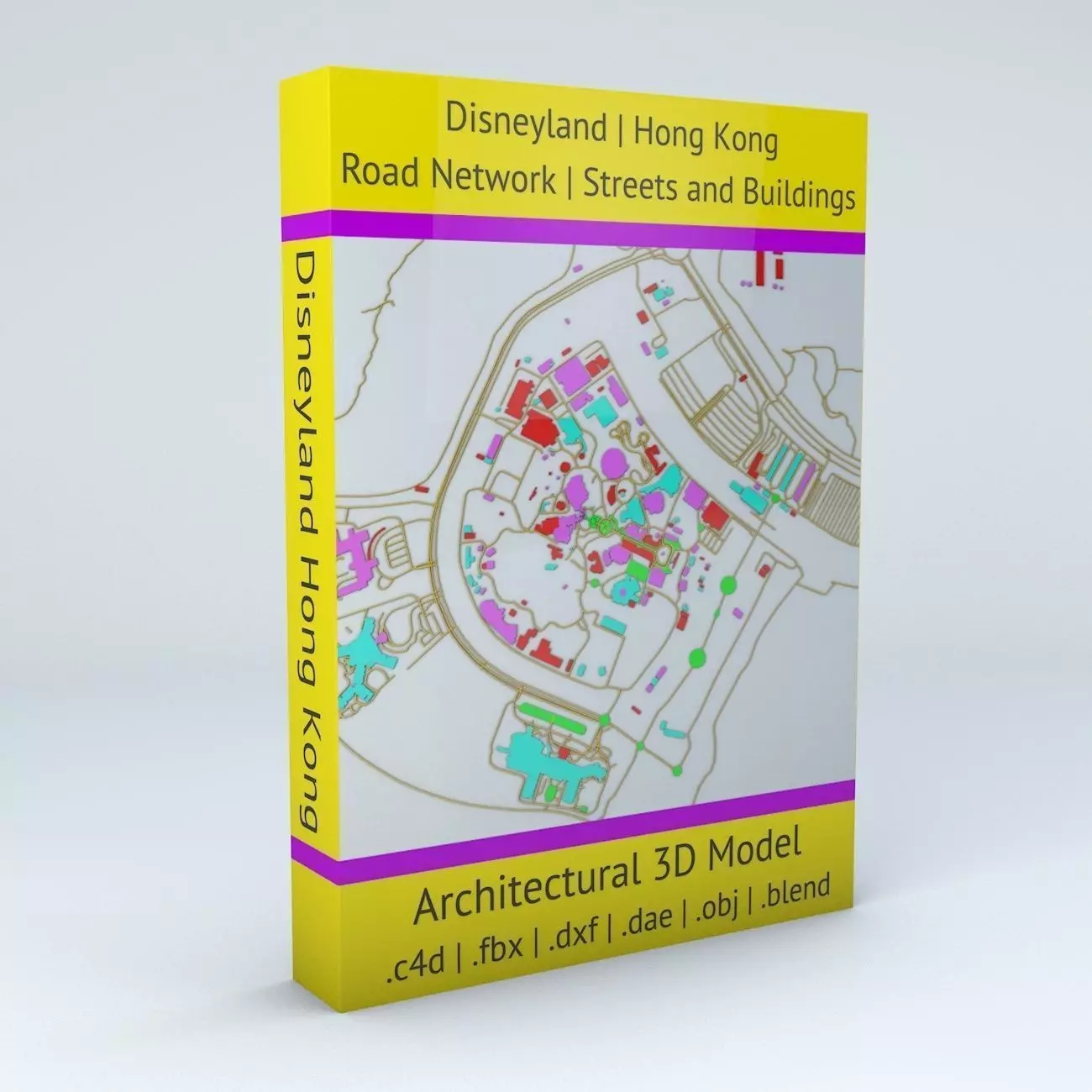 Disneyland Hong Kong Road Network Buildings and Streets 3D model_0