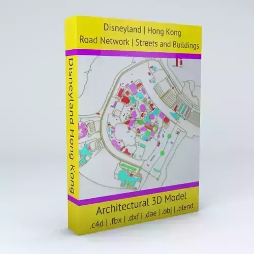 Disneyland Hong Kong Road Network Buildings and Streets 3D model