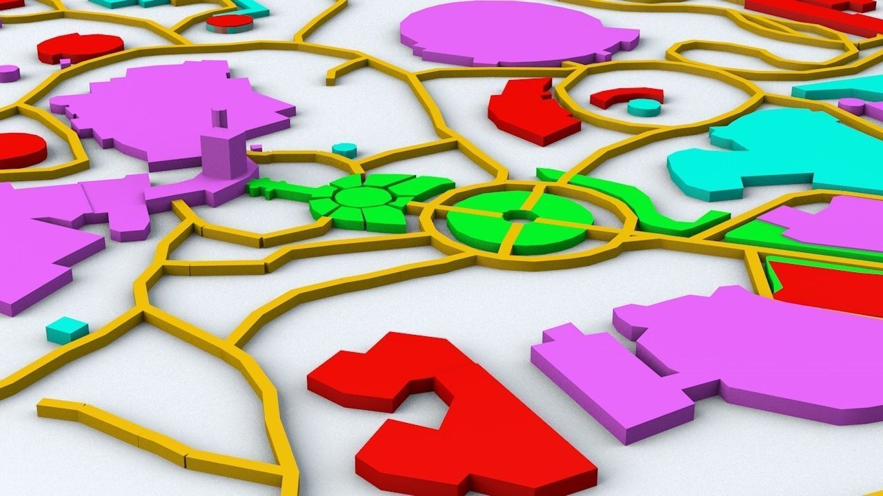 Disneyland Hong Kong Road Network Buildings and Streets 3D model_5