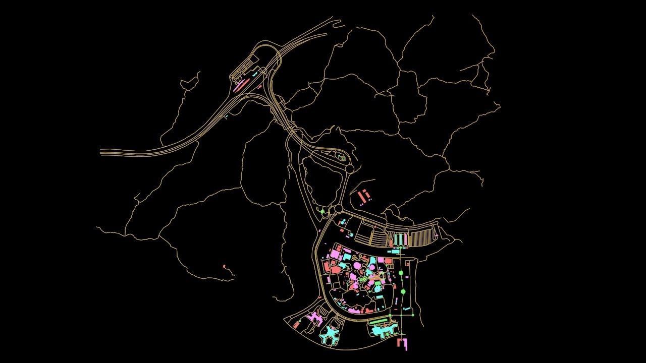 Disneyland Hong Kong Road Network Buildings and Streets 3D model_7