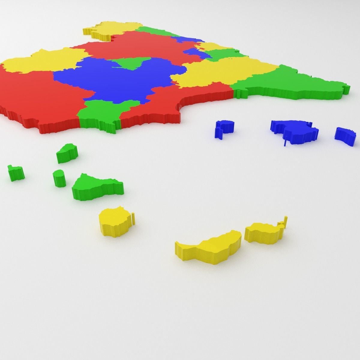 Map of Spain Low-poly 3D model_14