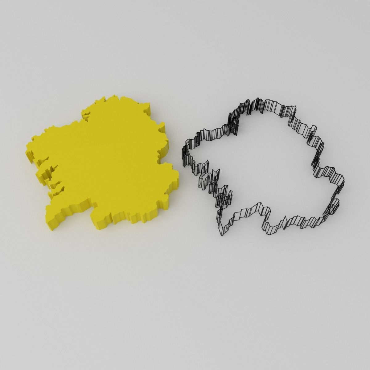 Map of Spain Low-poly 3D model_34