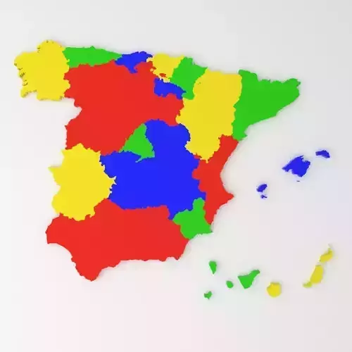 Map of Spain Low-poly 3D model