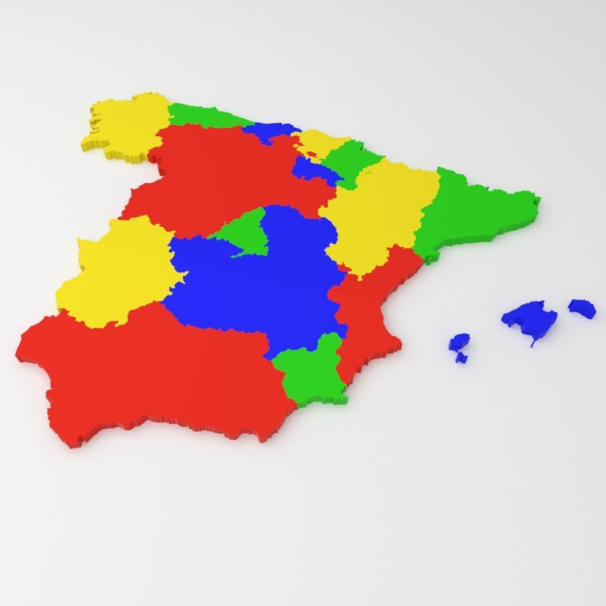 Map of Spain Low-poly 3D model_8