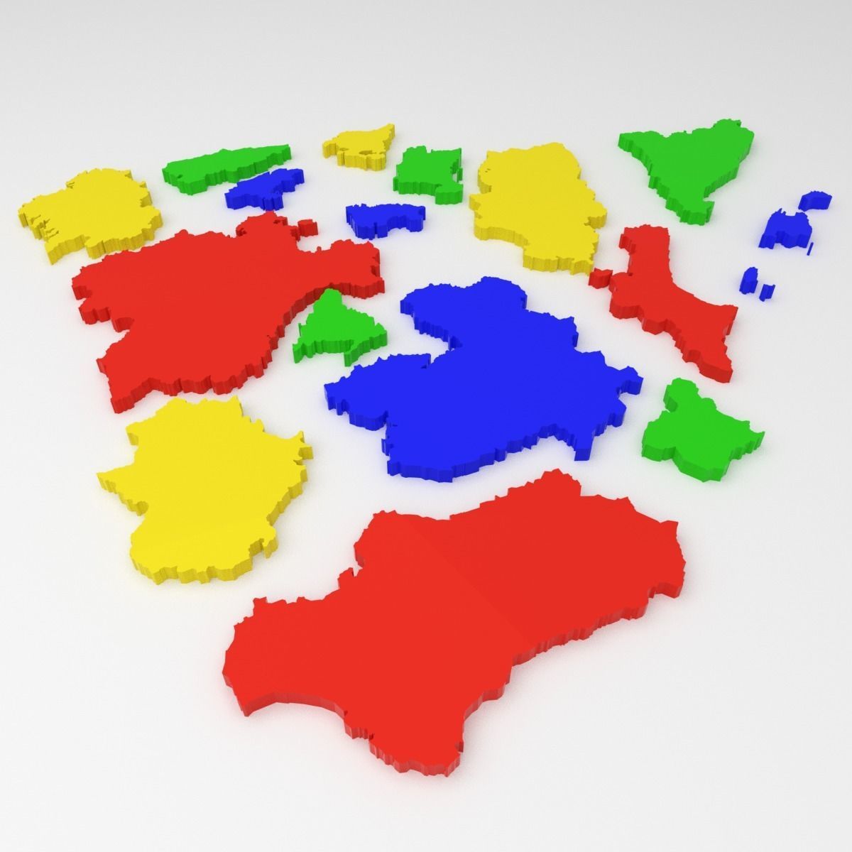 Map of Spain Low-poly 3D model_6