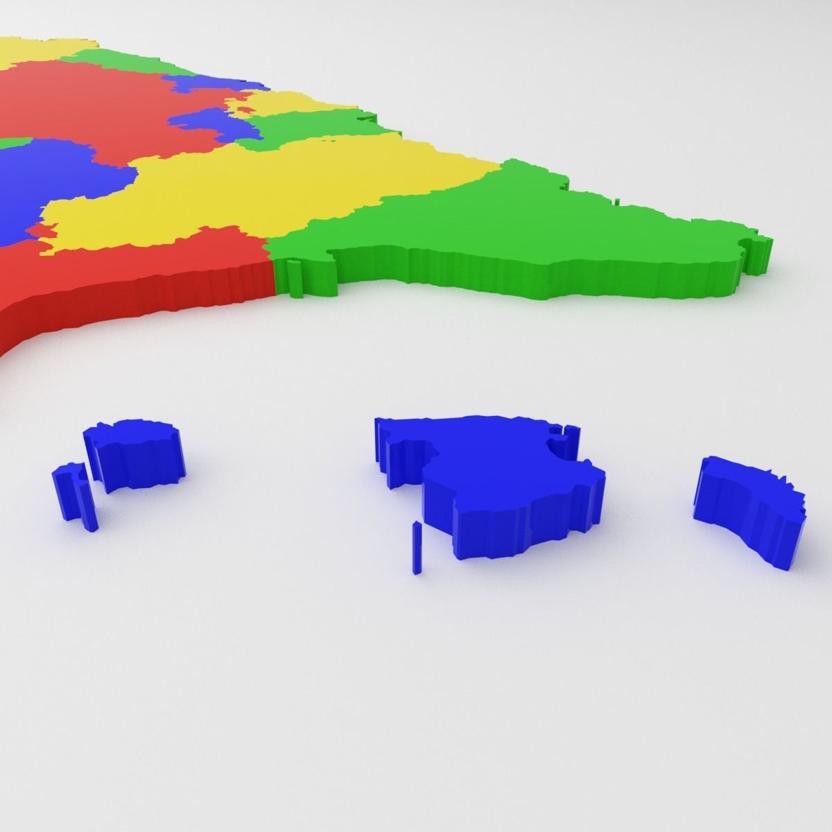 Map of Spain Low-poly 3D model_3