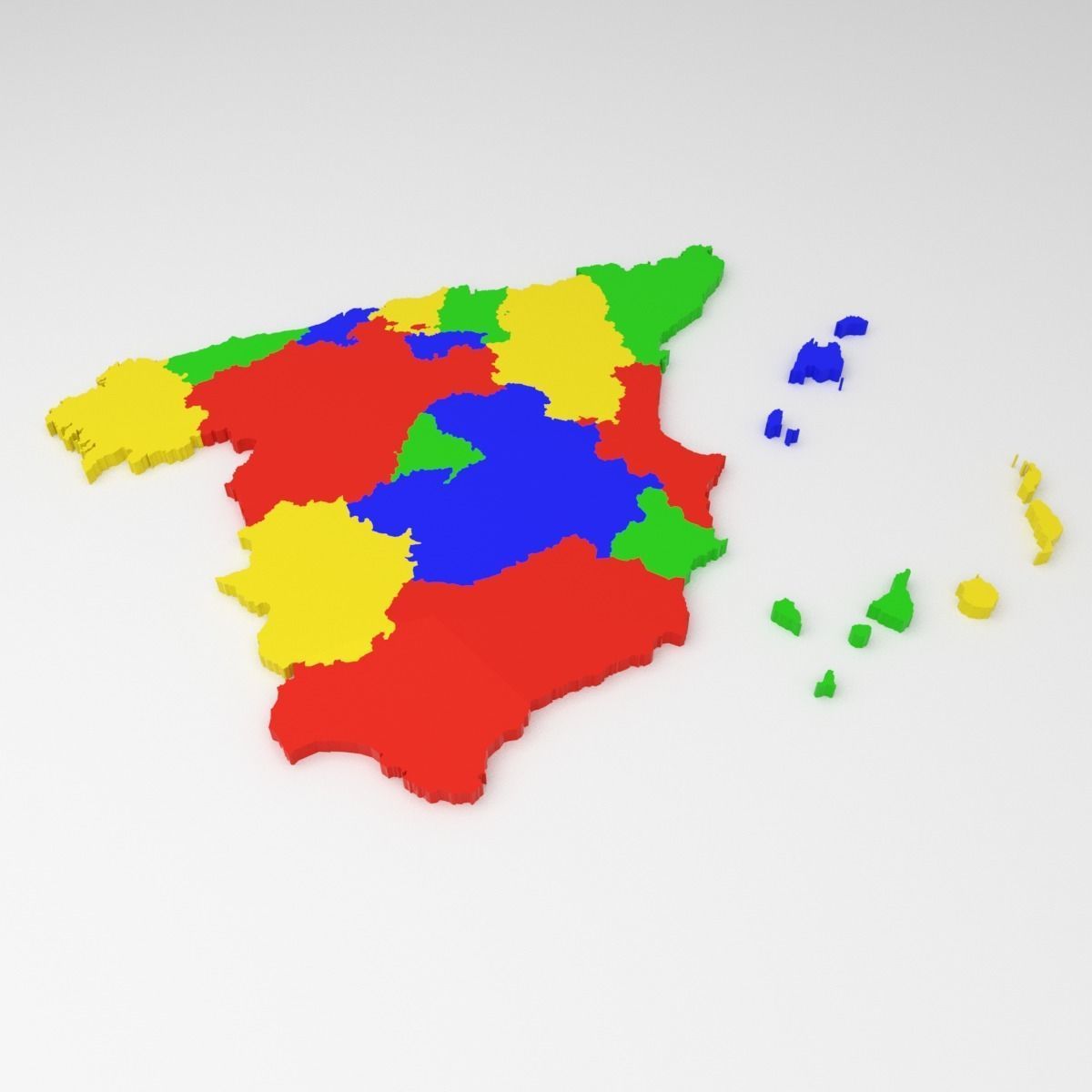 Map of Spain Low-poly 3D model_15