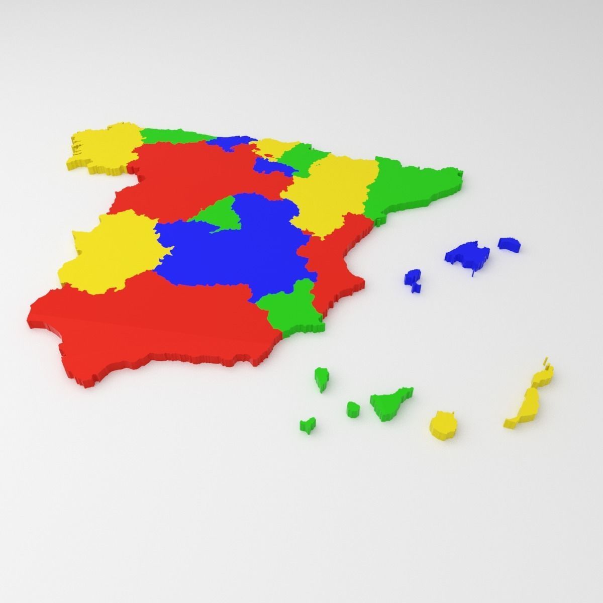 Map of Spain Low-poly 3D model_2