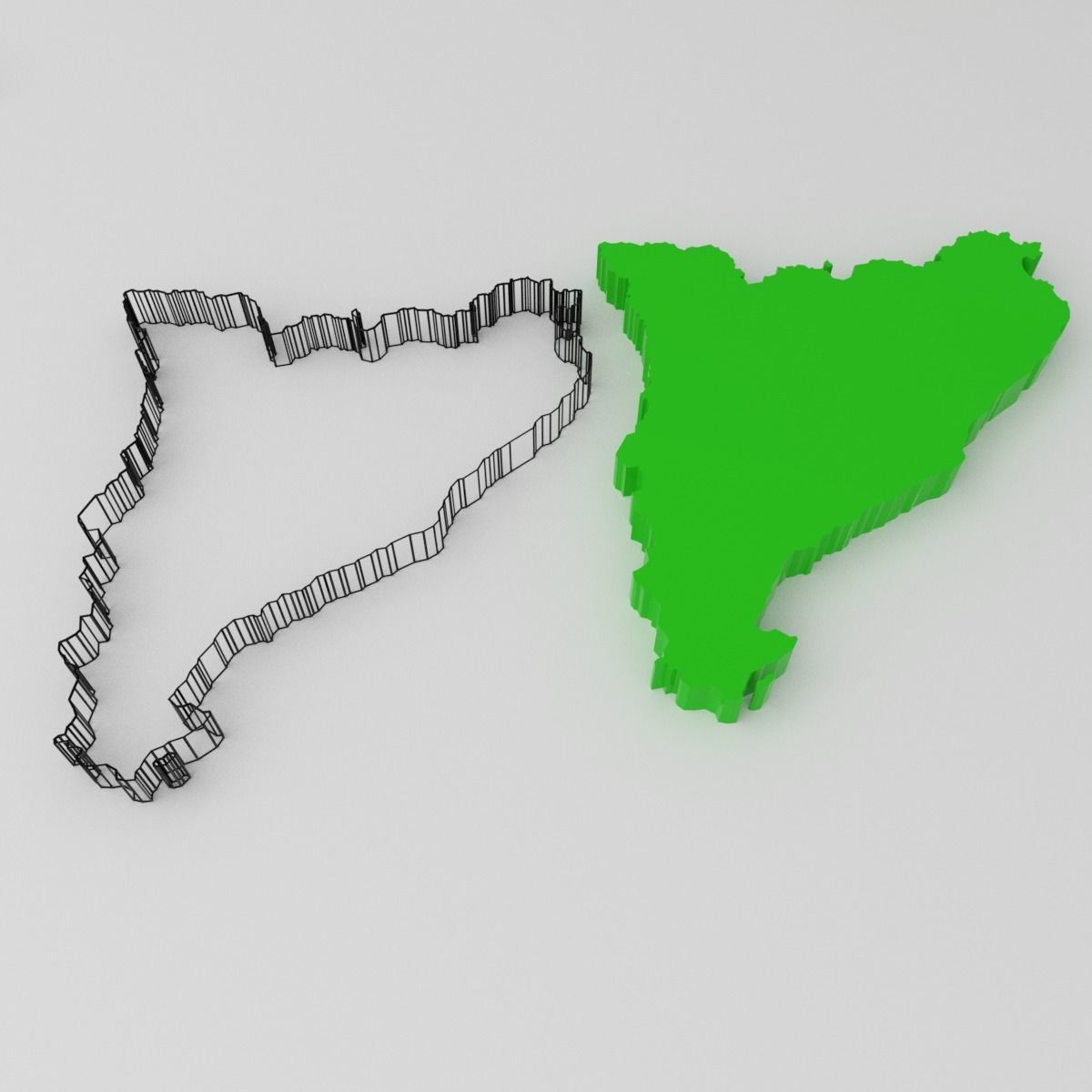 Map of Spain Low-poly 3D model_36