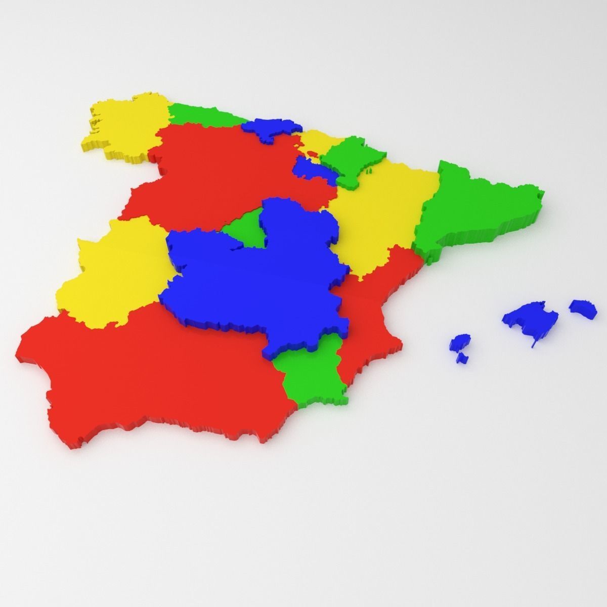 Map of Spain Low-poly 3D model_5