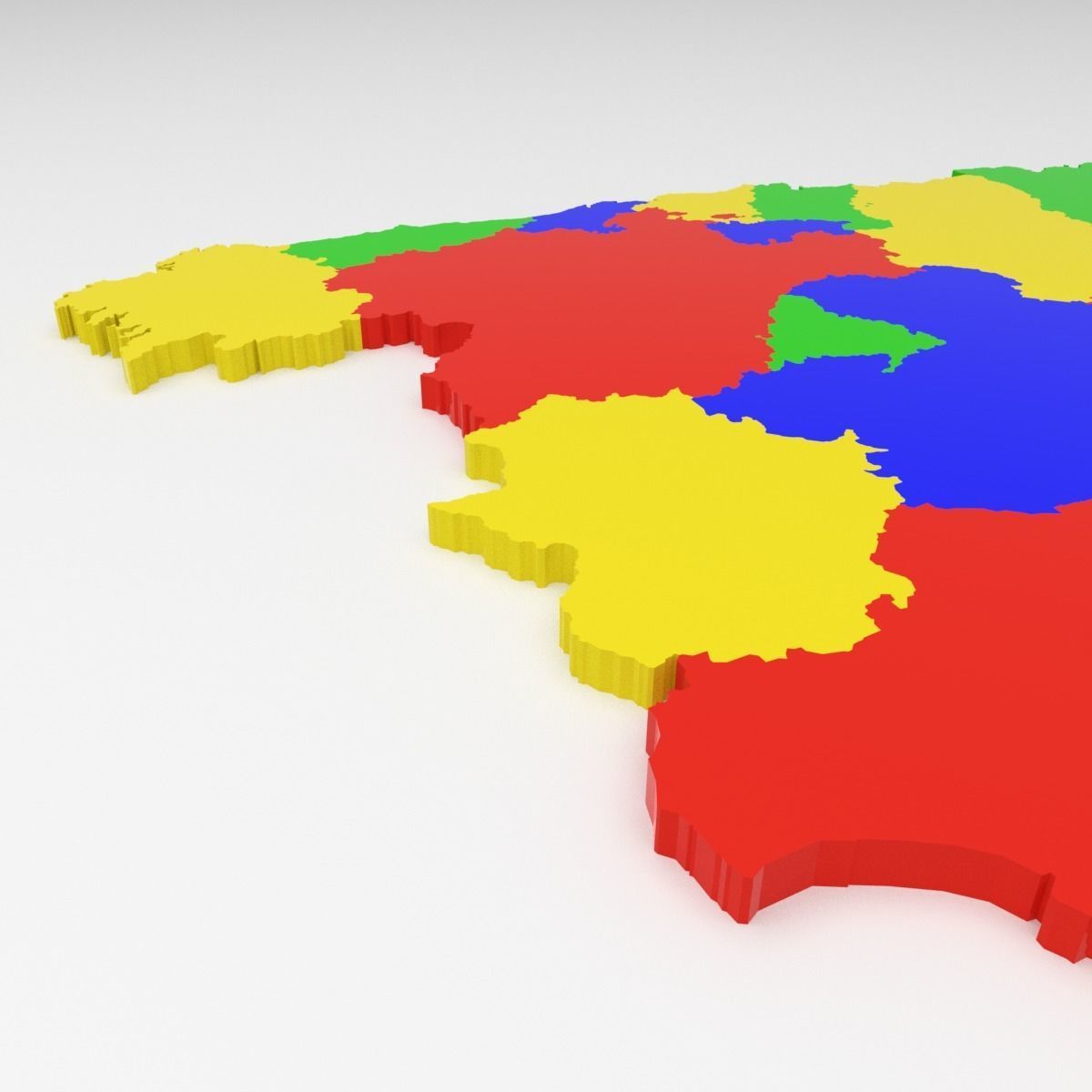 Map of Spain Low-poly 3D model_1