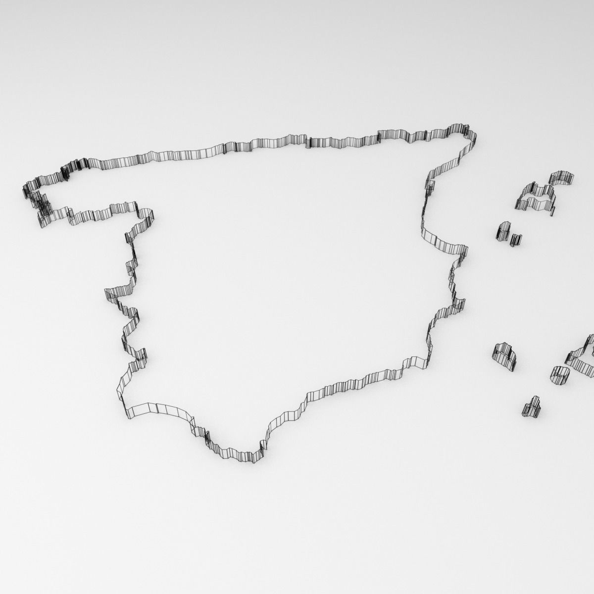 Map of Spain Low-poly 3D model_13