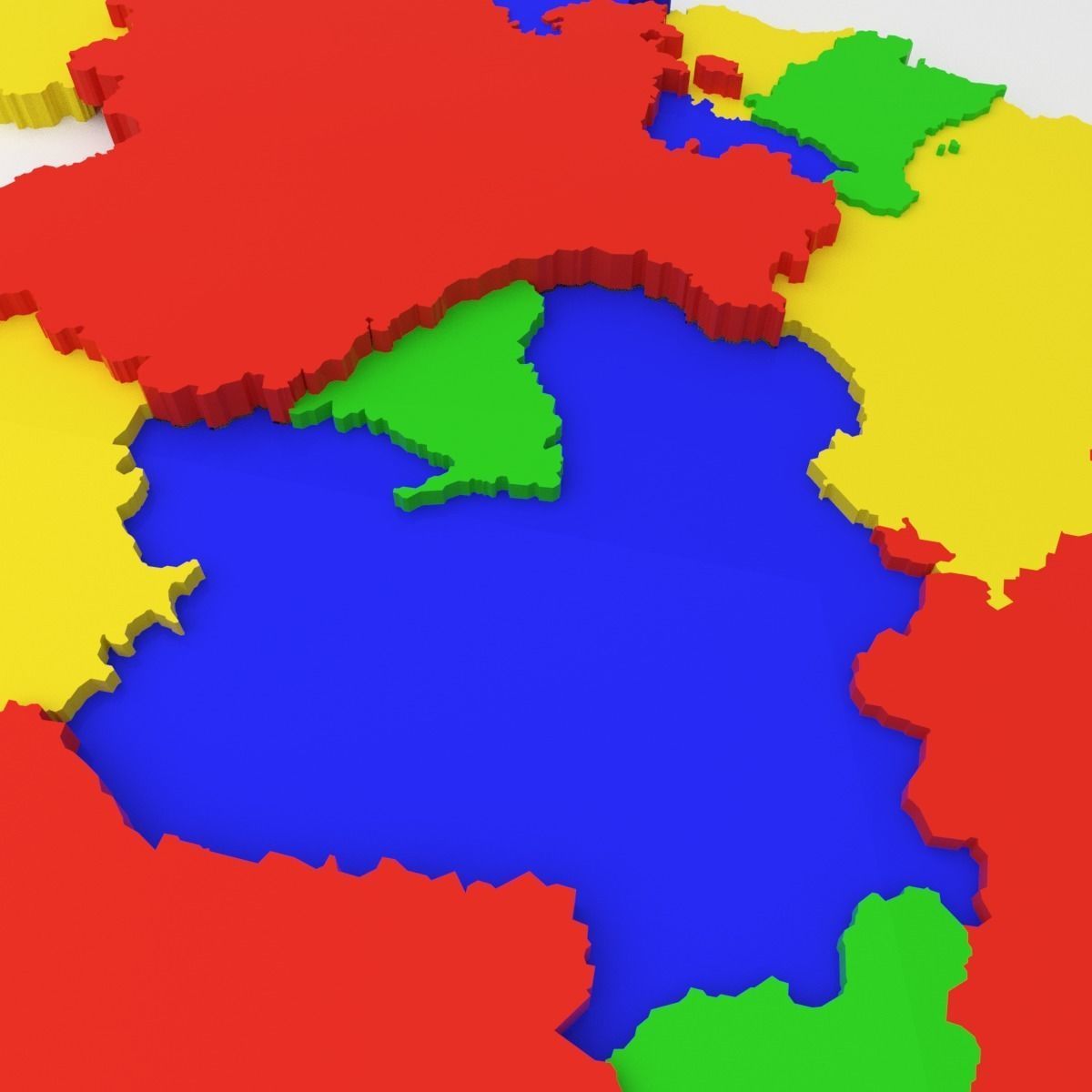 Map of Spain Low-poly 3D model_9