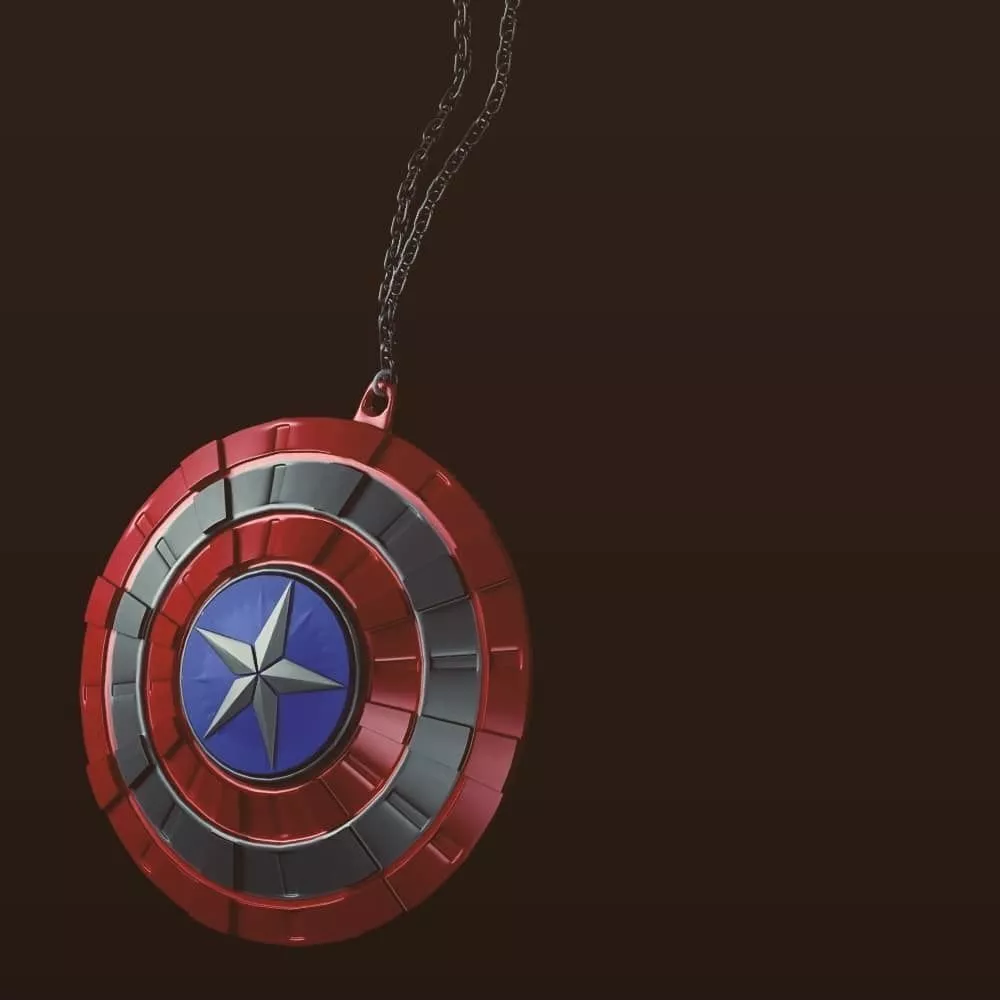 Captain America shield necklace pendent Free 3D model