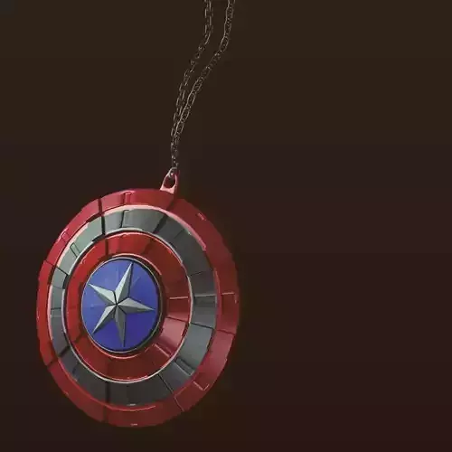 Captain America shield necklace pendent Free 3D model