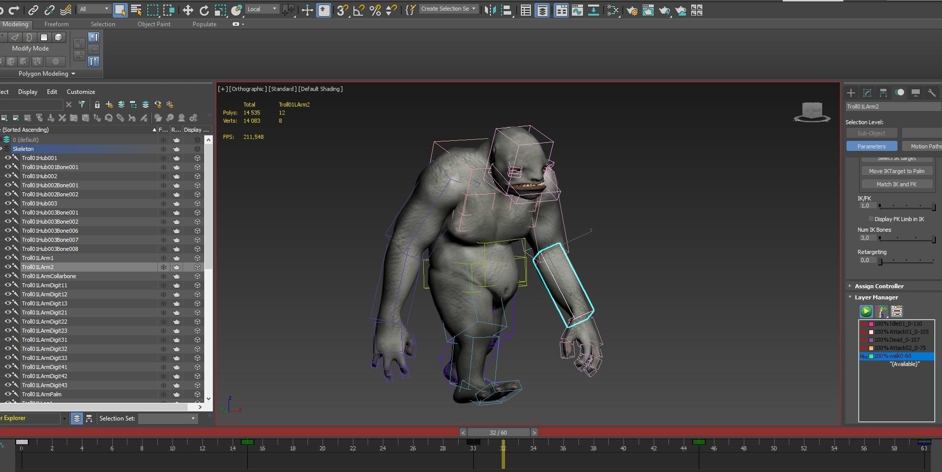 Monster - Troll Low-poly 3D model_2