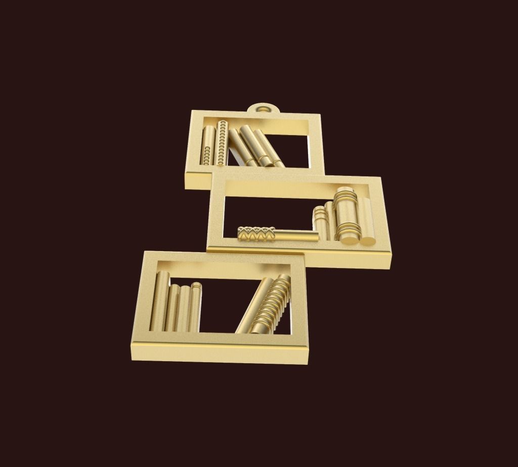 Pendant Books 3D print model 3D print model_2