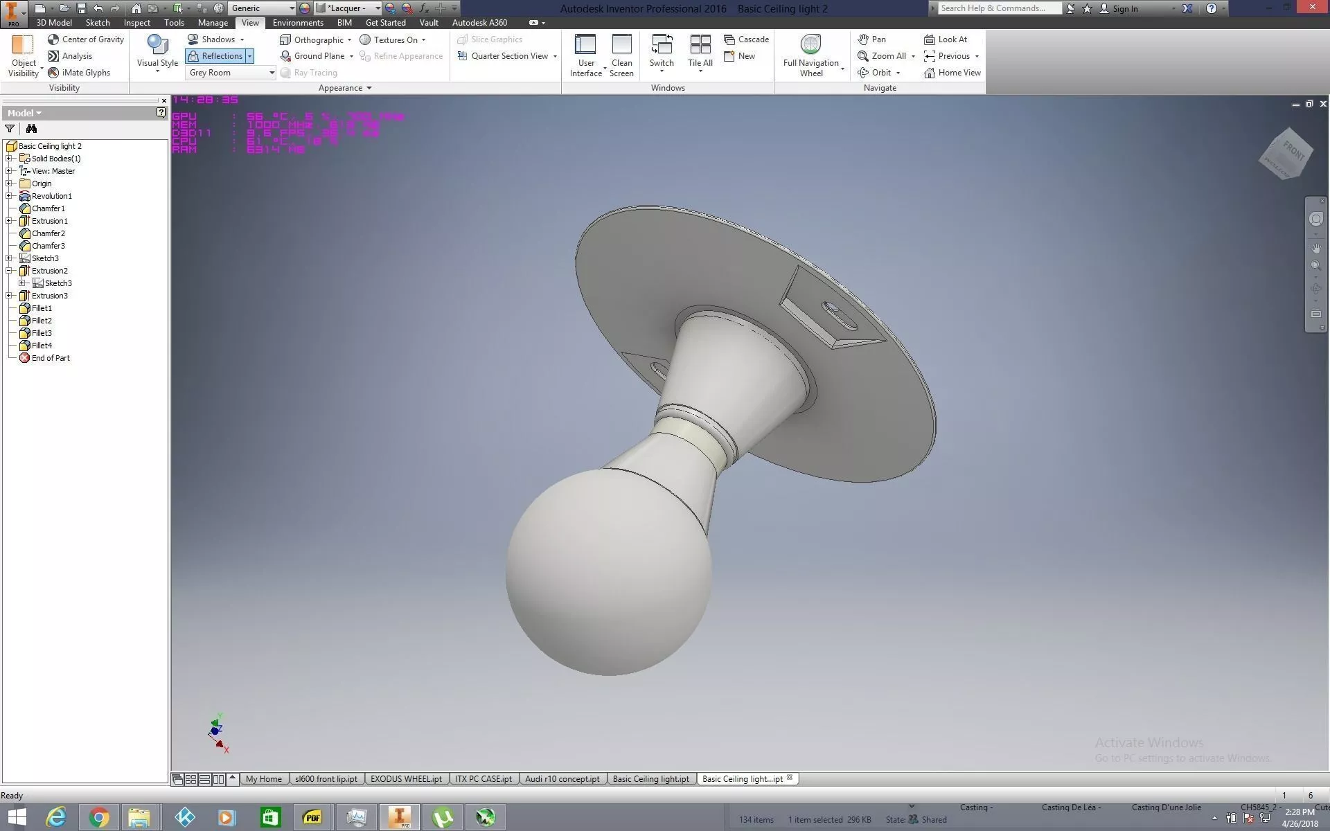 Basic led Ceiling light 3D model | CGTrader