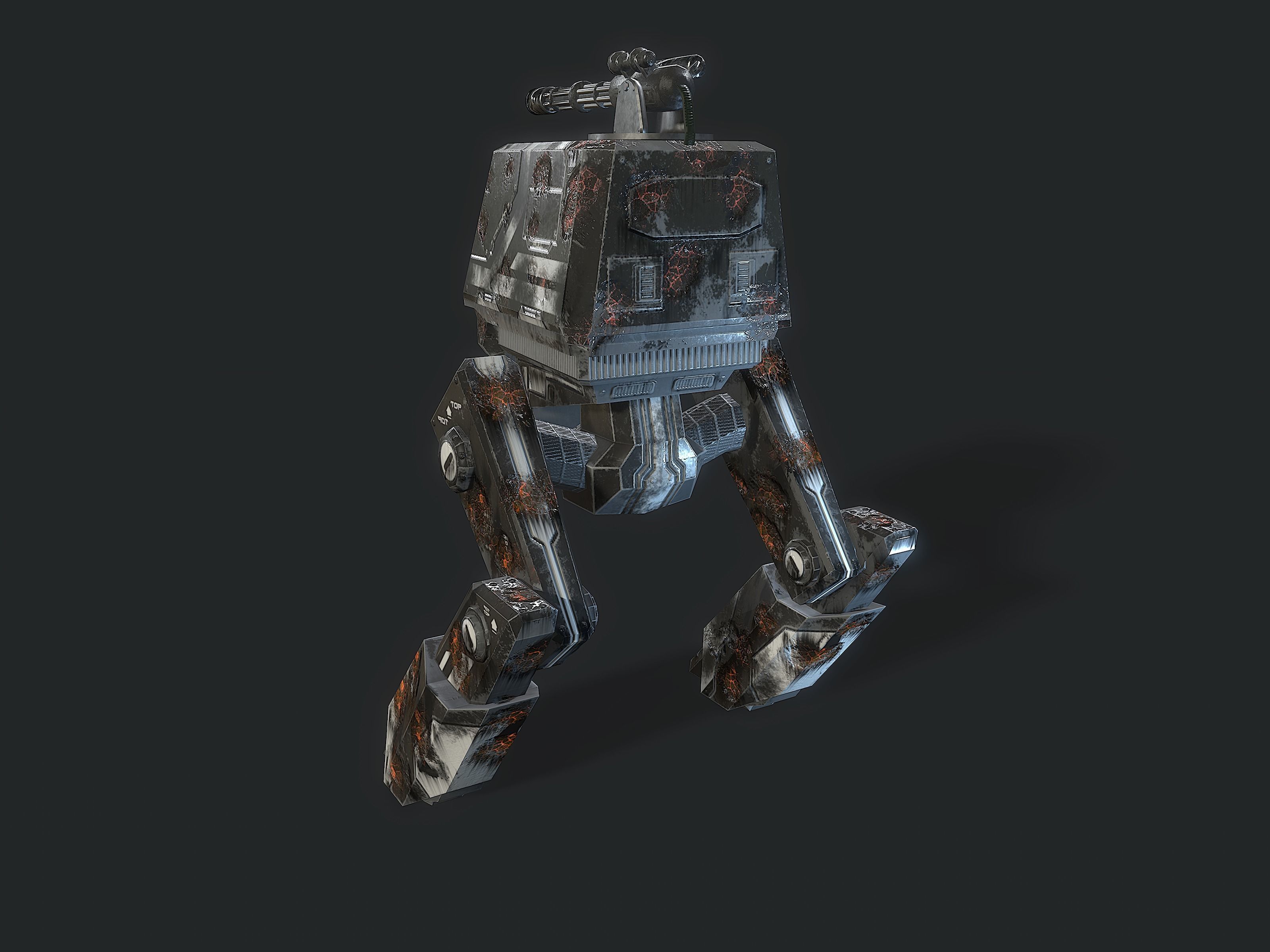 Scout light Mech  Low-poly 3D model_8