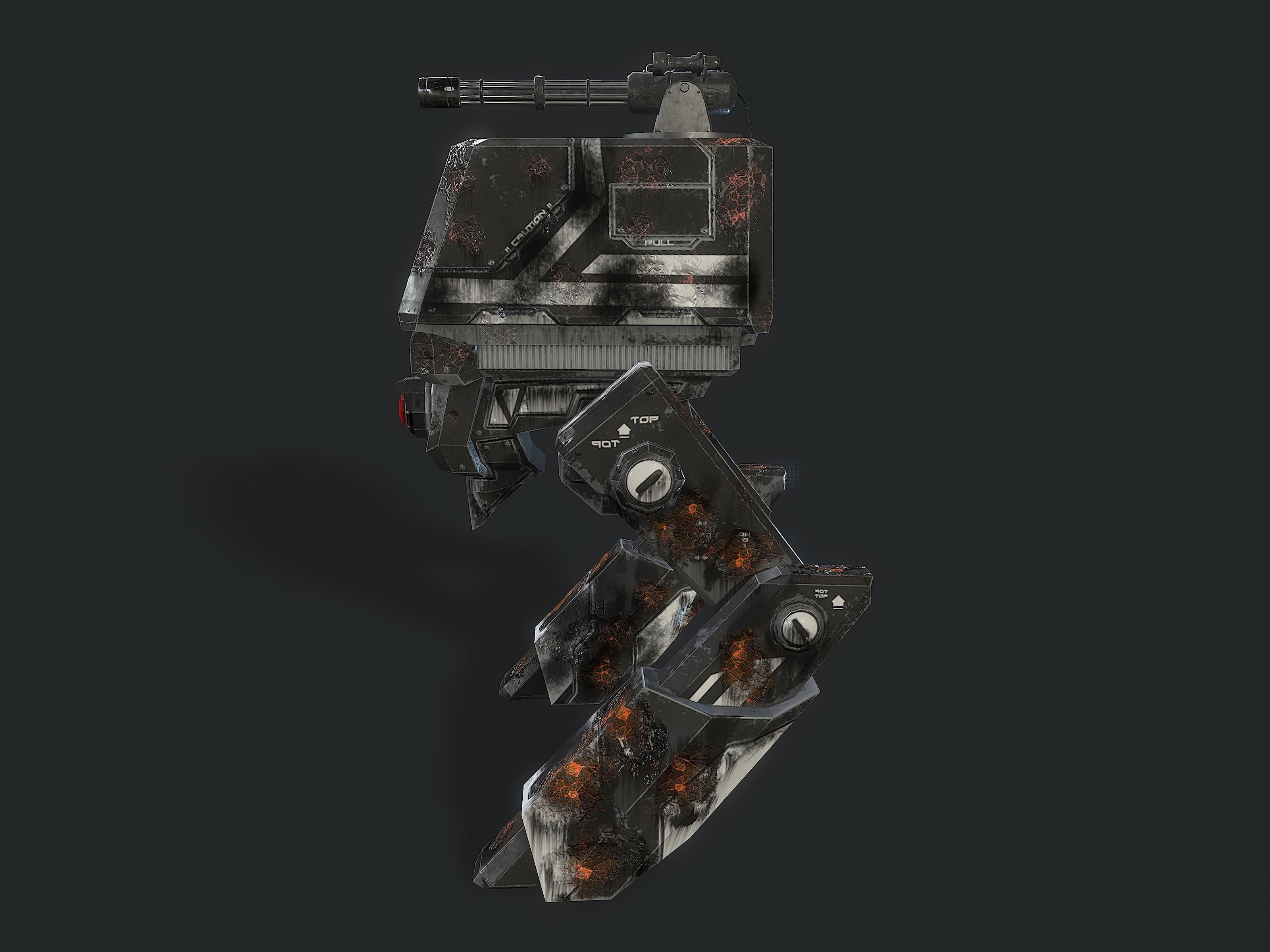 Scout light Mech  Low-poly 3D model_6