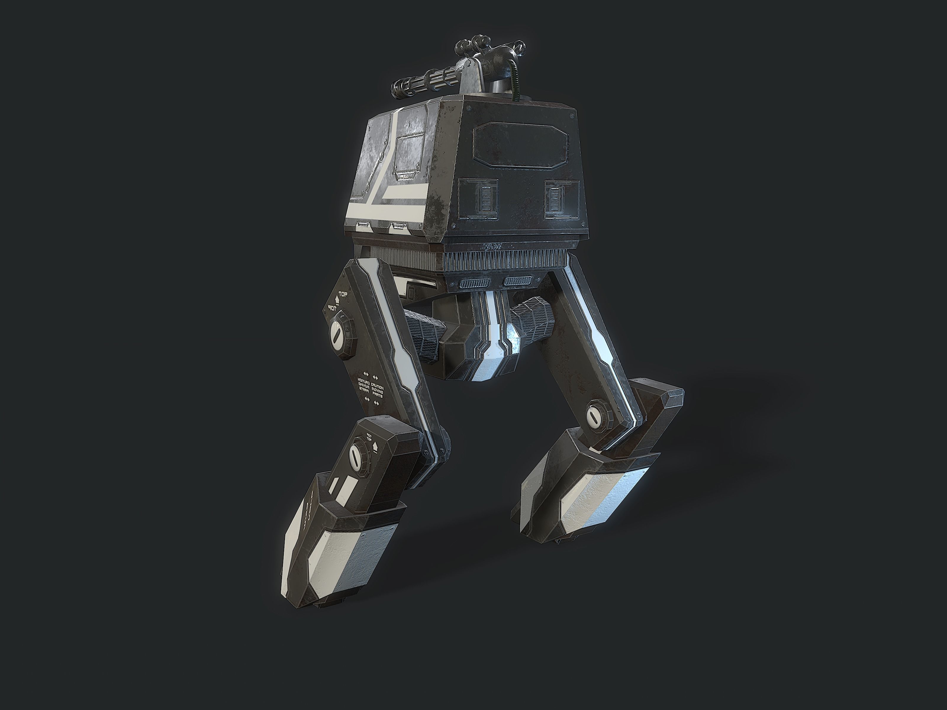 Scout light Mech  Low-poly 3D model_7