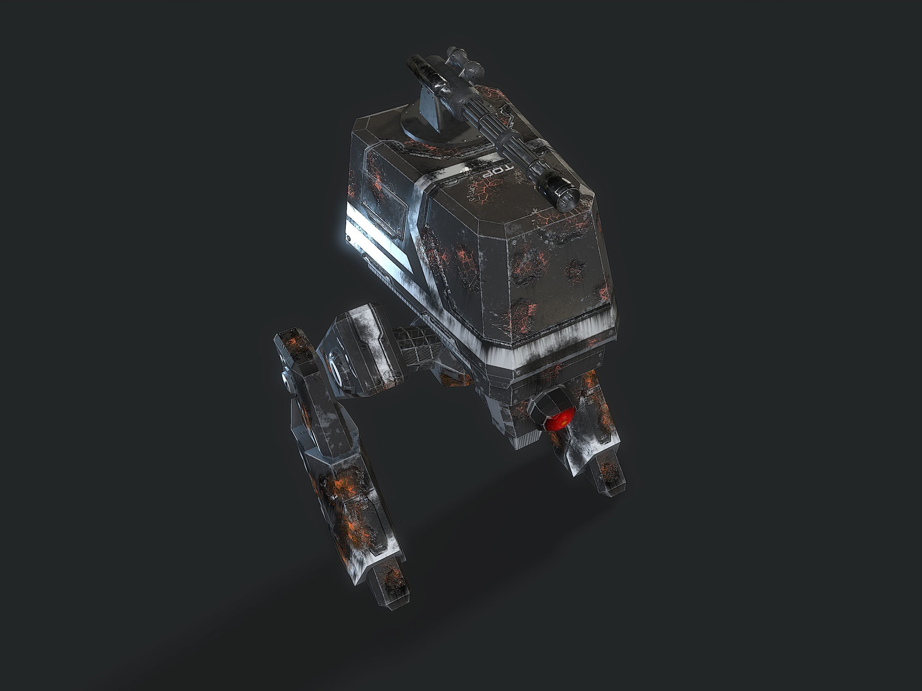 Scout light Mech  Low-poly 3D model_12