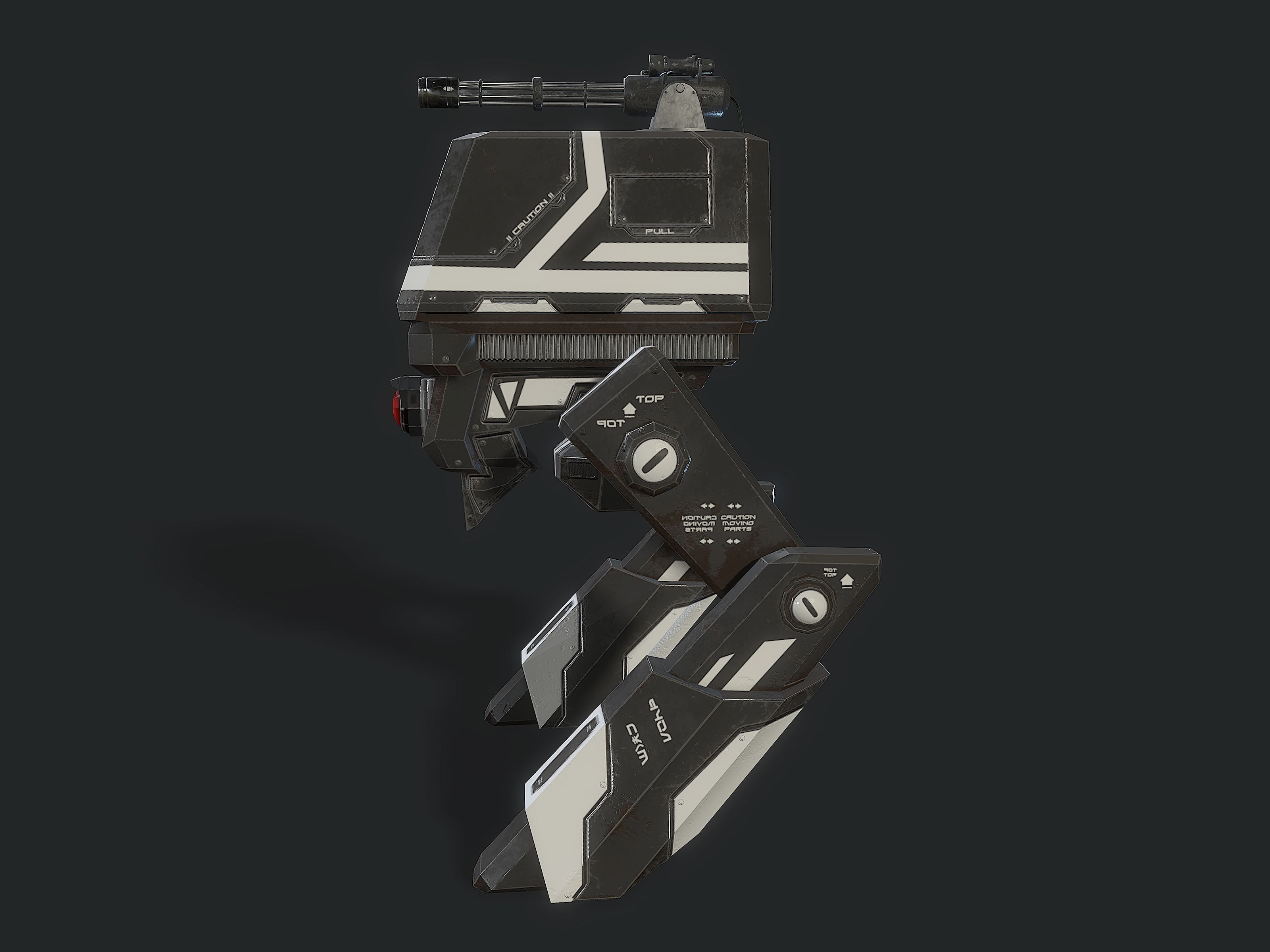 Scout light Mech  Low-poly 3D model_5