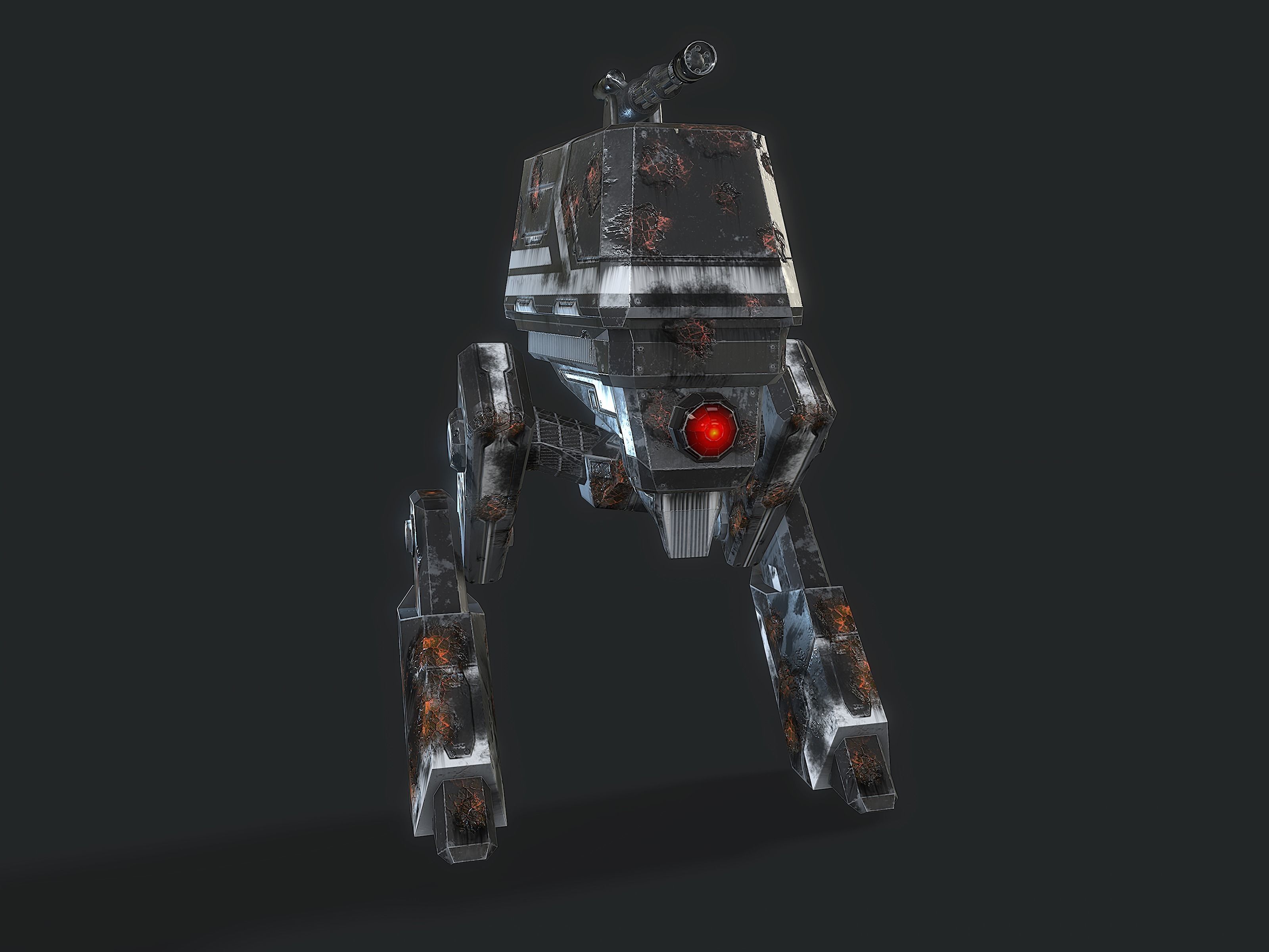 Scout light Mech  Low-poly 3D model_4