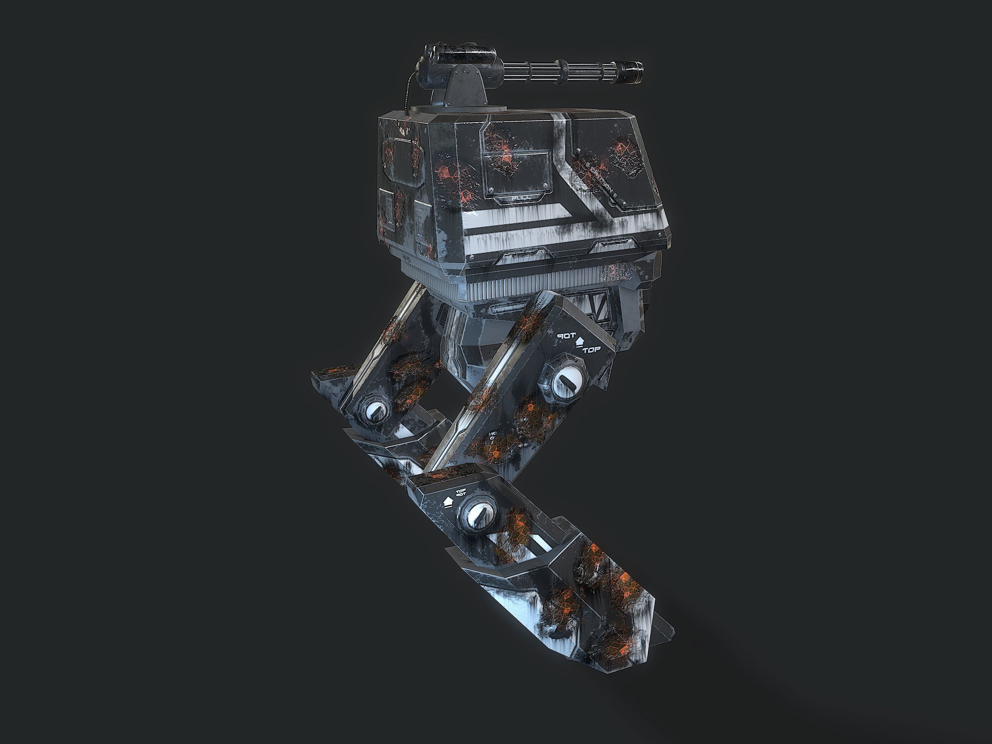 Scout light Mech  Low-poly 3D model_10