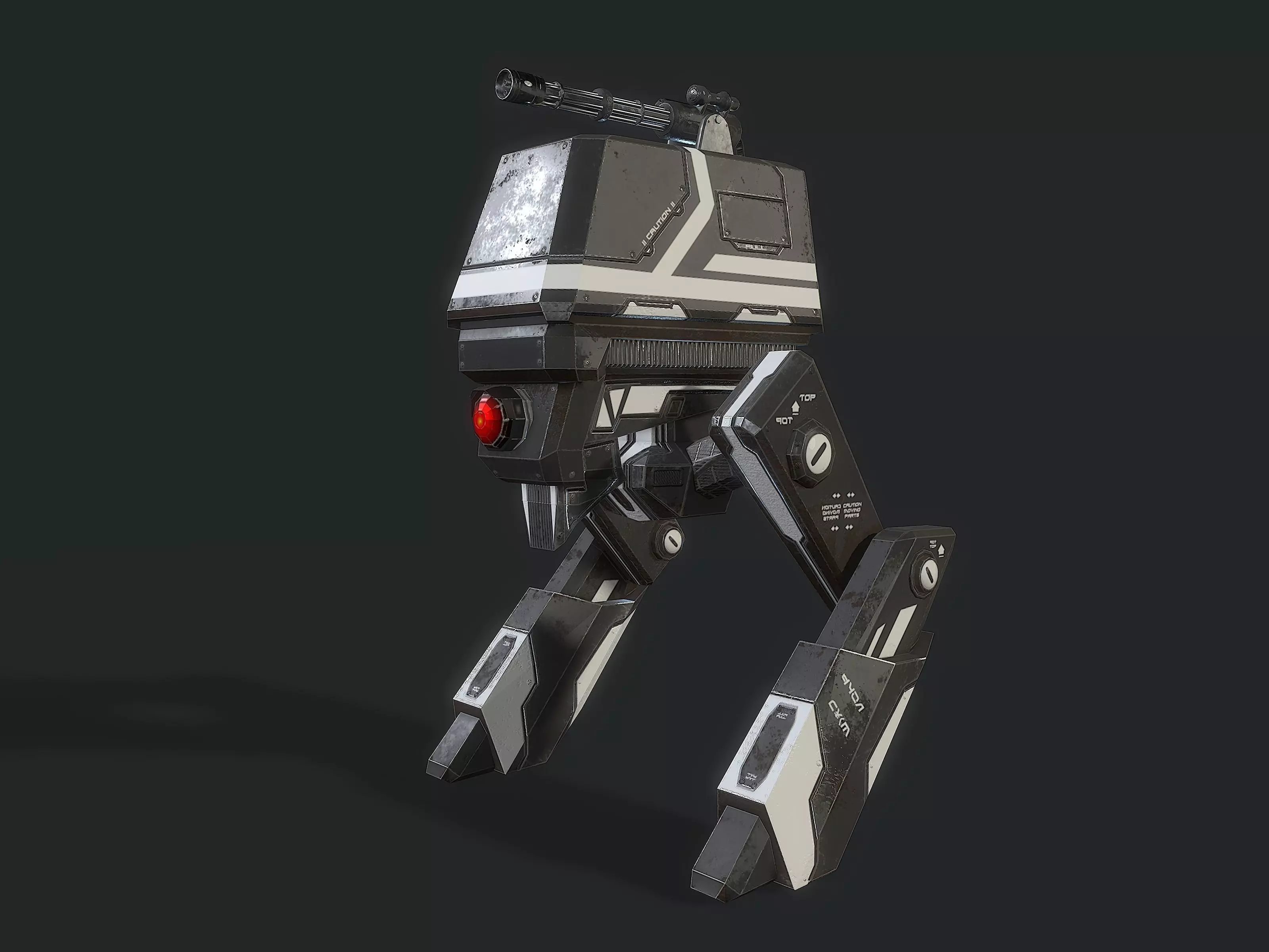 Scout light Mech  Low-poly 3D model_0