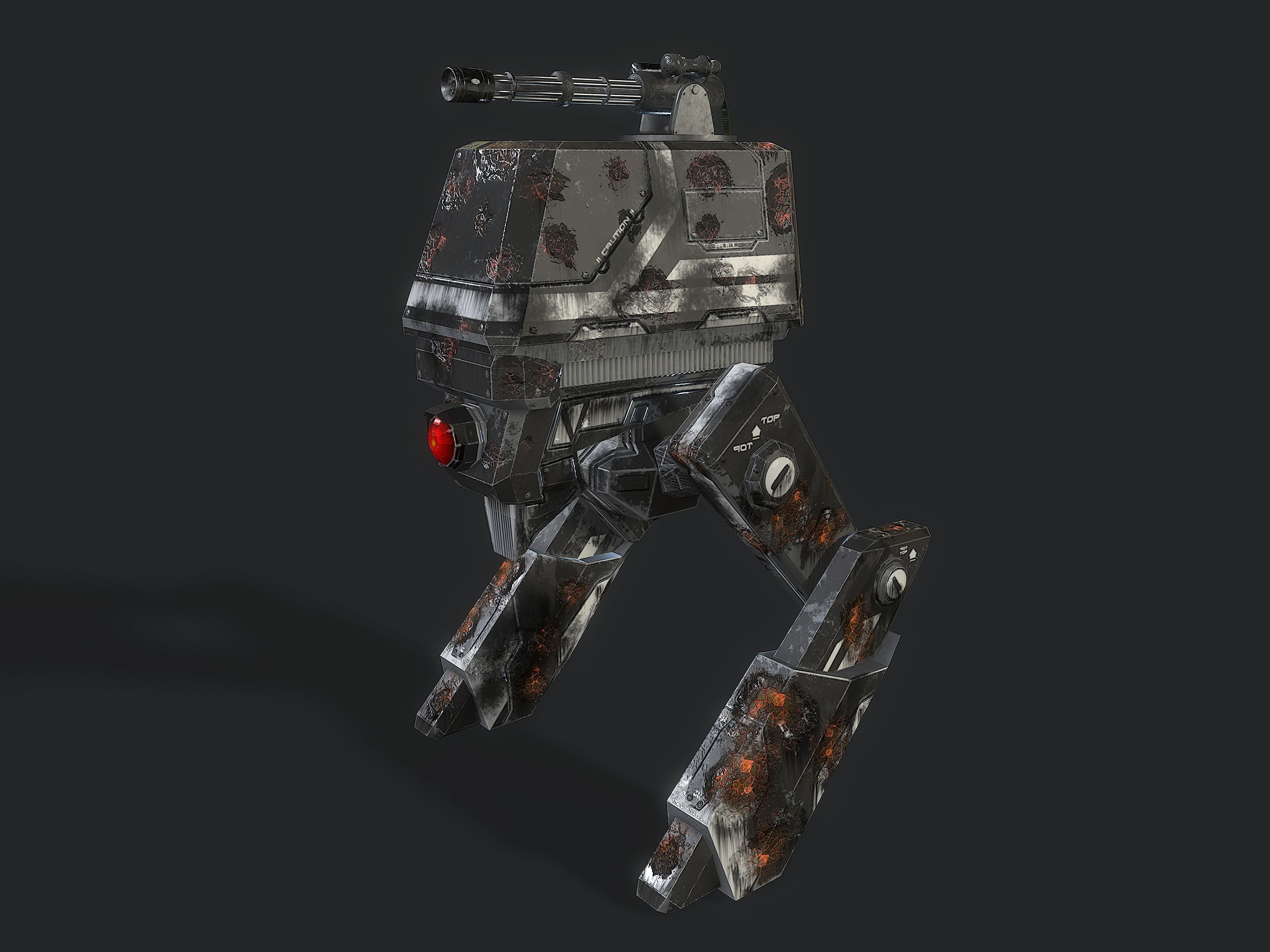Scout light Mech  Low-poly 3D model_2