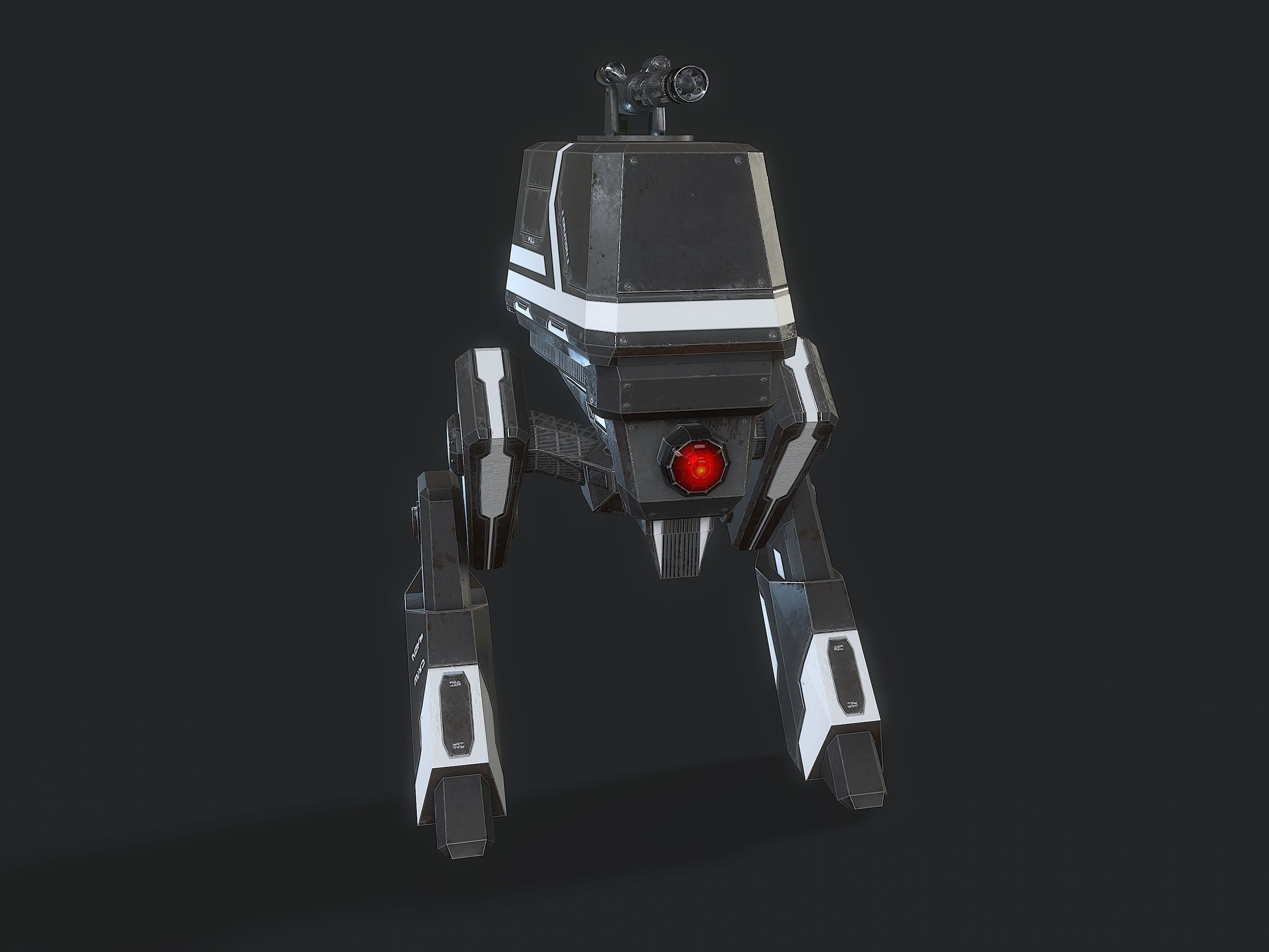 Scout light Mech  Low-poly 3D model_3