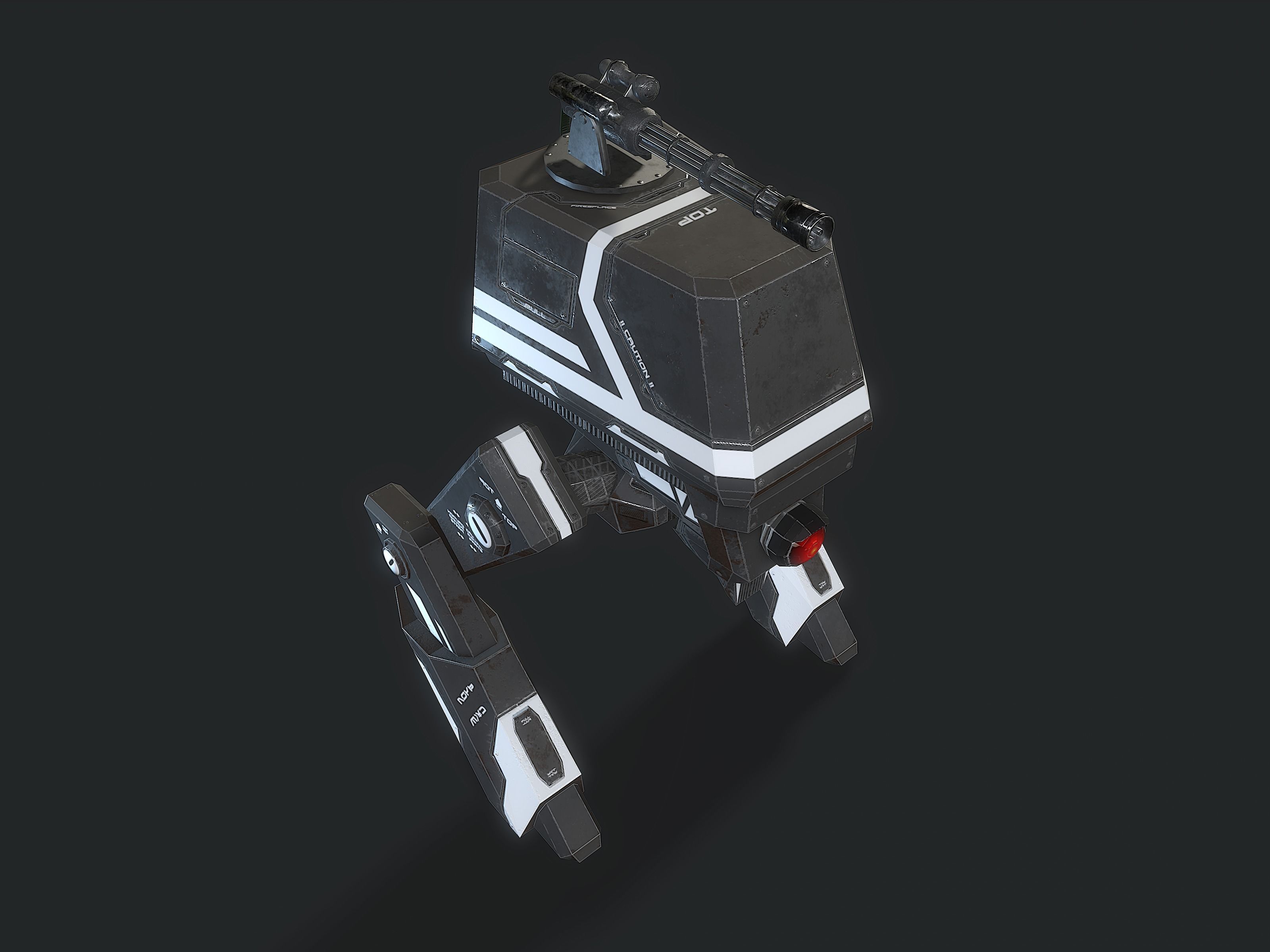 Scout light Mech  Low-poly 3D model_11