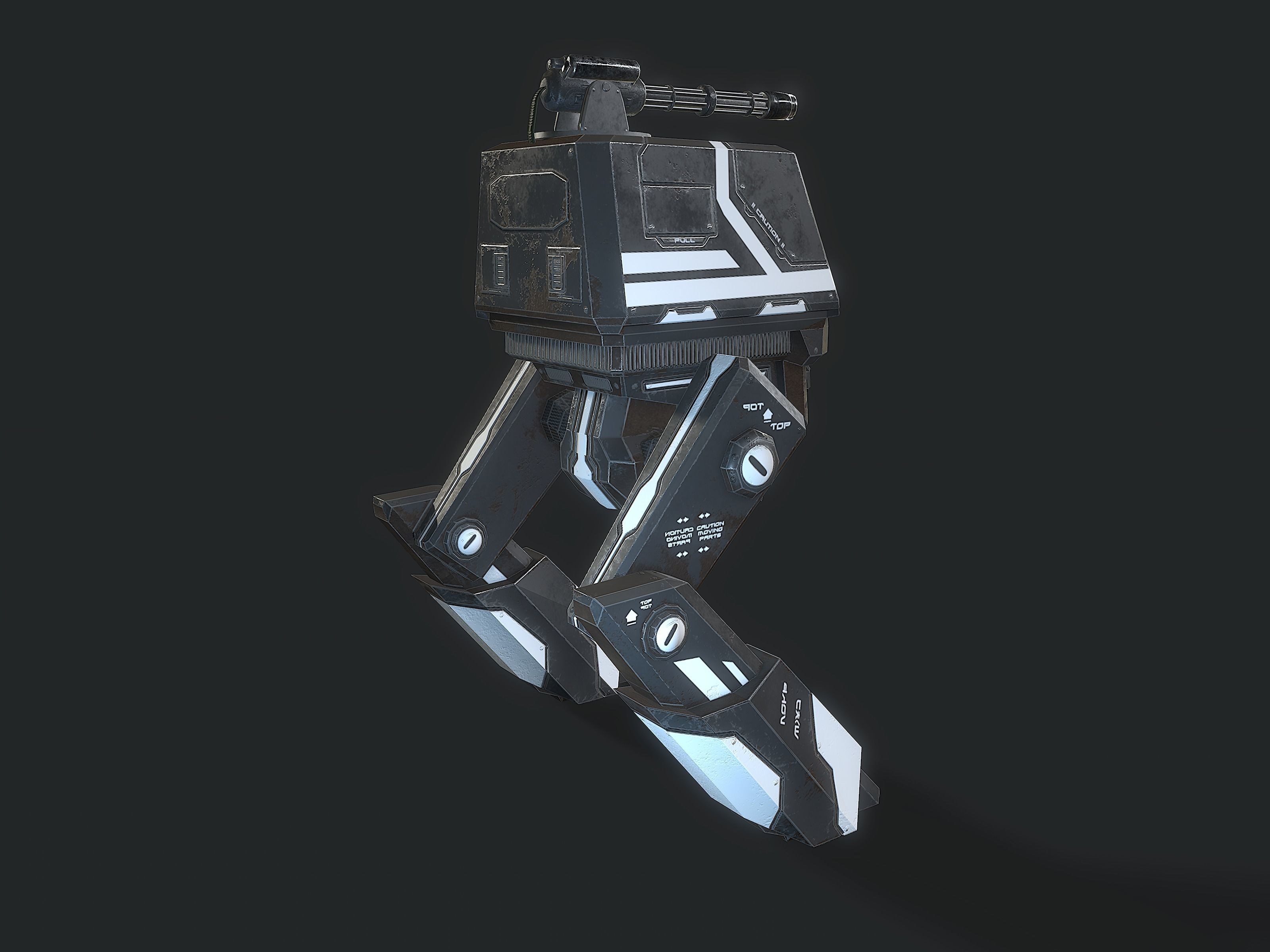Scout light Mech  Low-poly 3D model_9