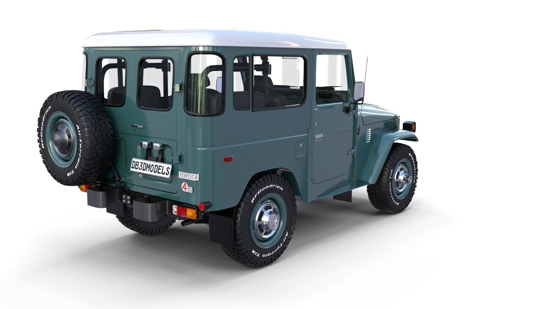 Toyota Land Cruiser FJ 40 with Interior and Chassis 3D model_28