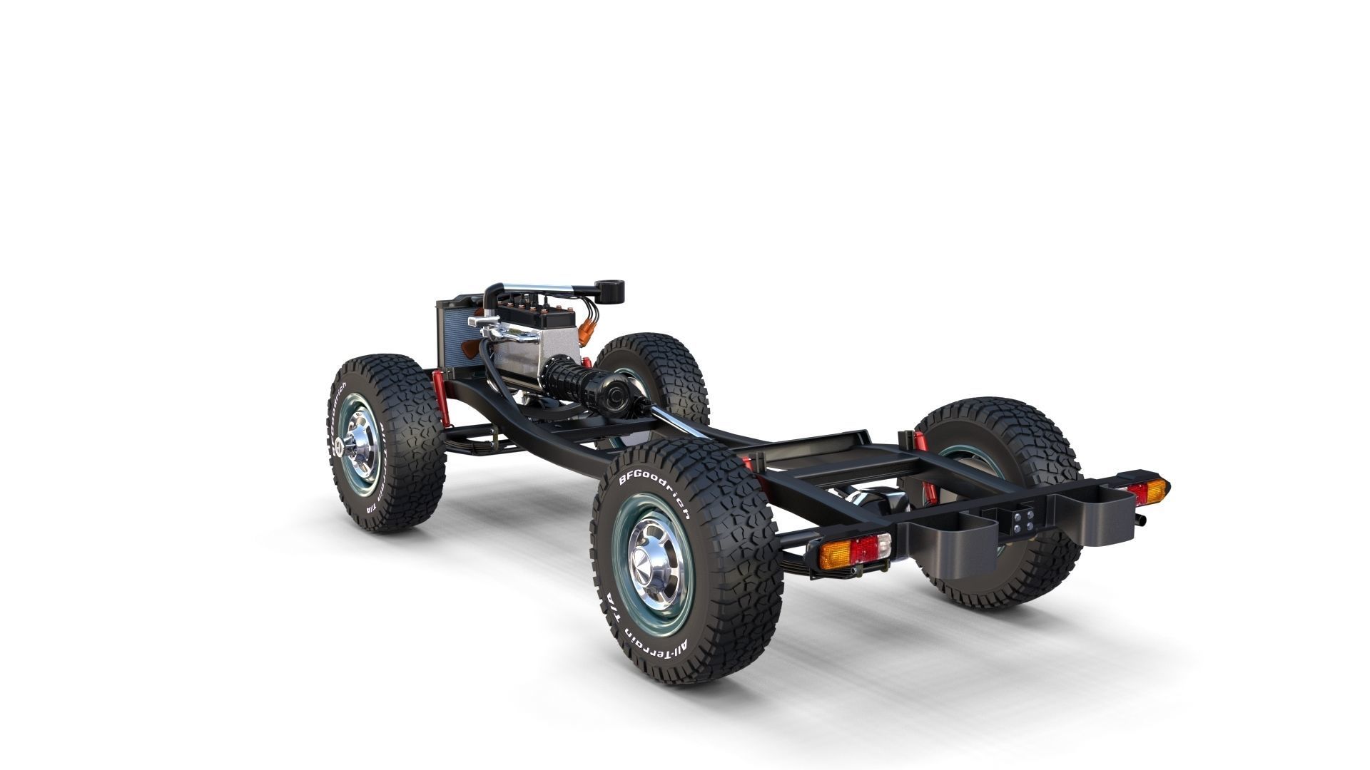 Toyota Land Cruiser FJ 40 with Interior and Chassis 3D model_8