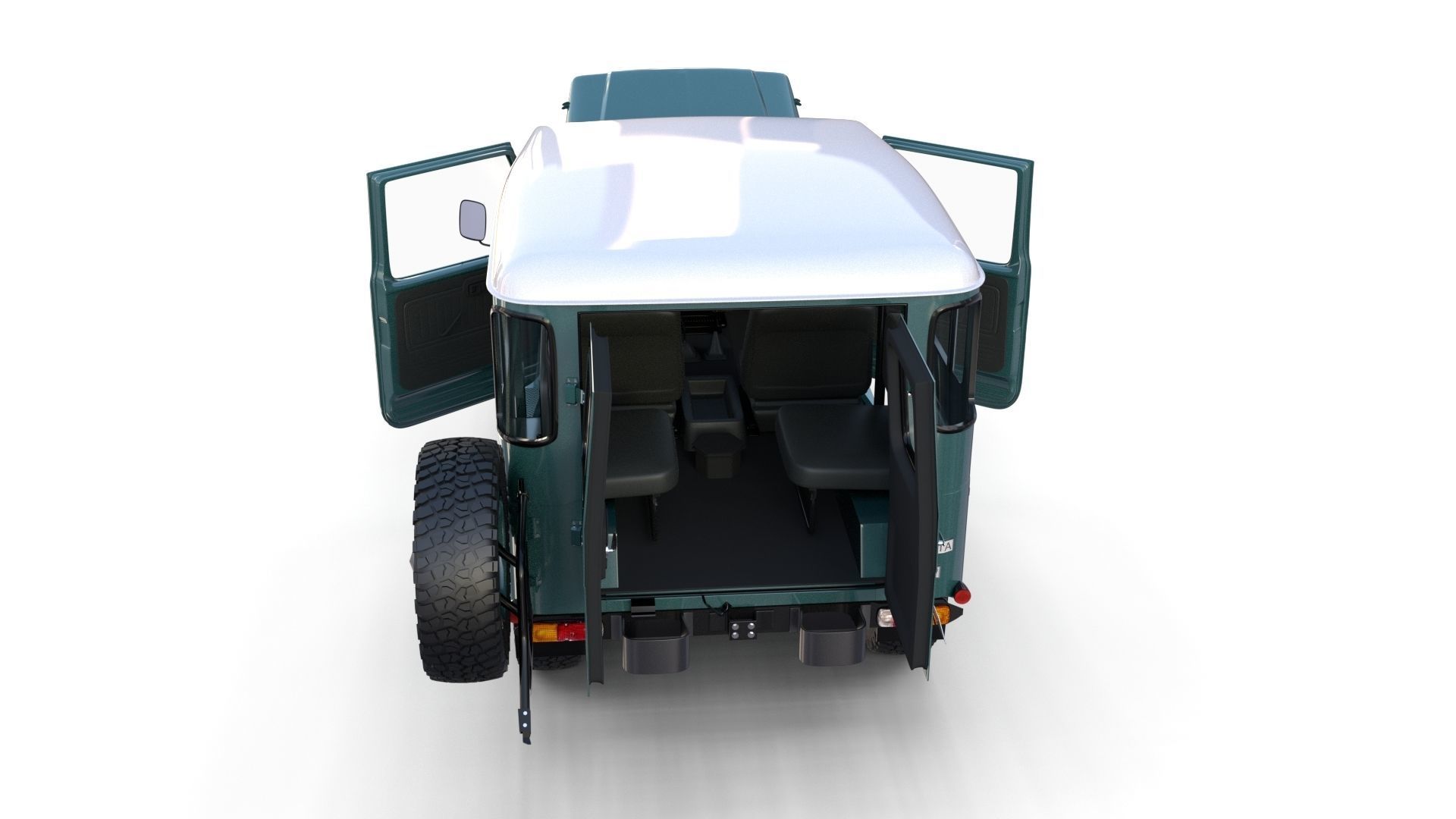 Toyota Land Cruiser FJ 40 with Interior and Chassis 3D model_59