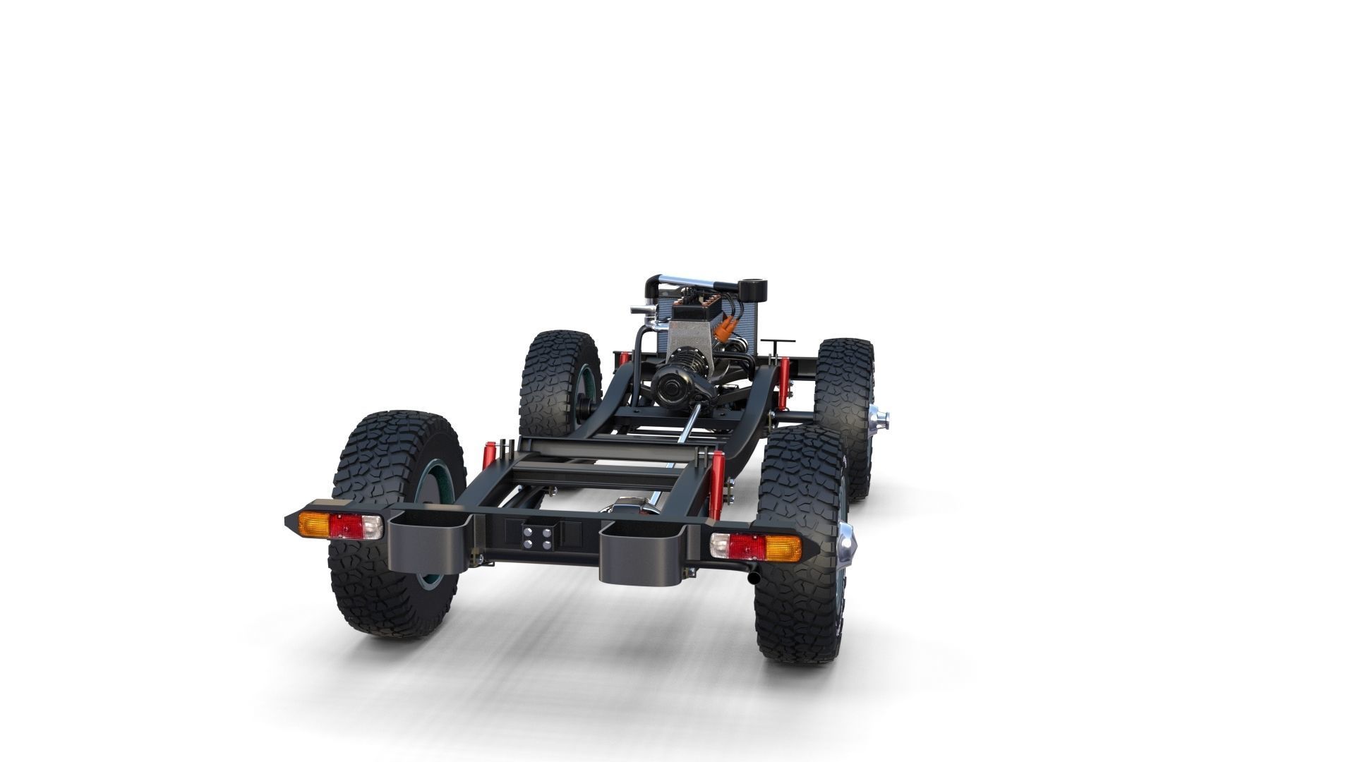 Toyota Land Cruiser FJ 40 with Interior and Chassis 3D model_10