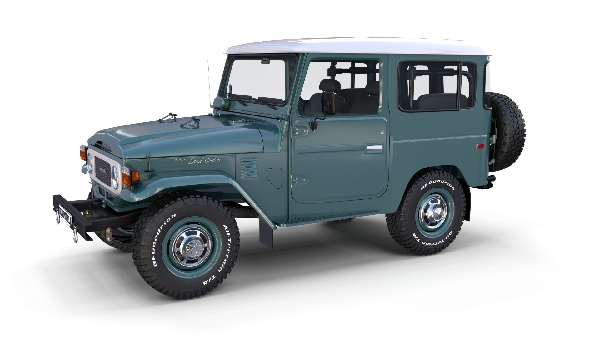 Toyota Land Cruiser FJ 40 with Interior and Chassis 3D model_21