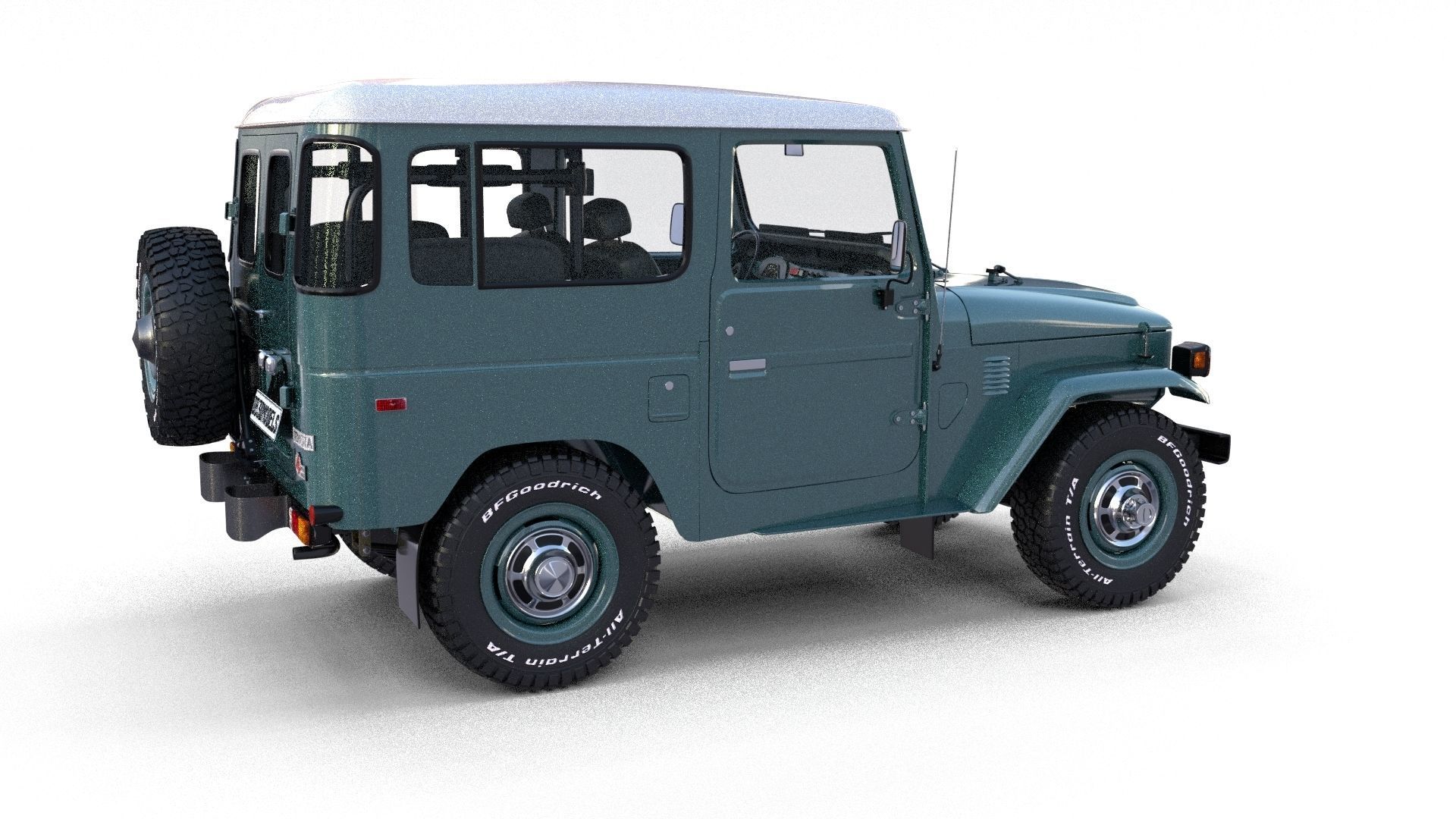 Toyota Land Cruiser FJ 40 with Interior and Chassis 3D model_29