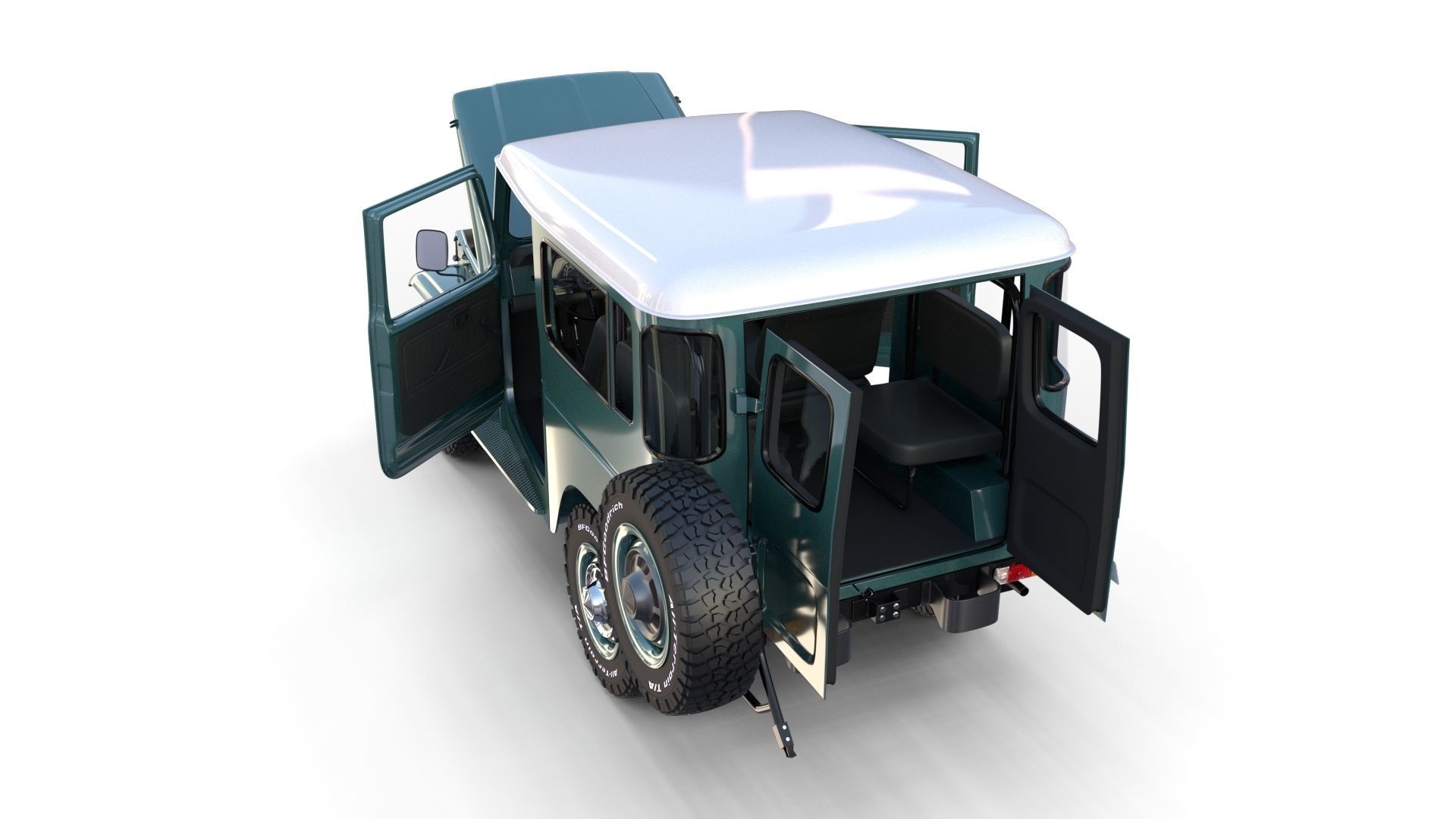 Toyota Land Cruiser FJ 40 with Interior and Chassis 3D model_54