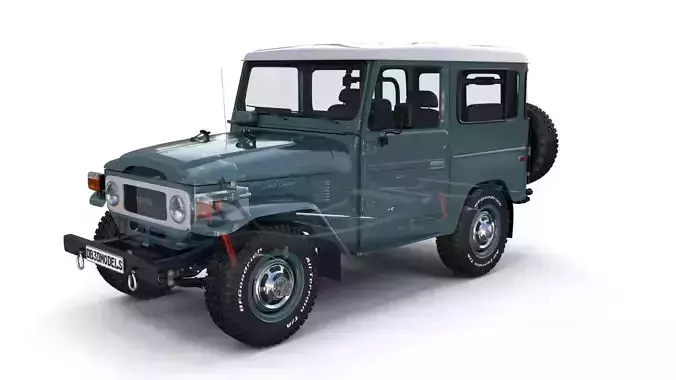 Toyota Land Cruiser FJ 40 with Interior and Chassis 3D model