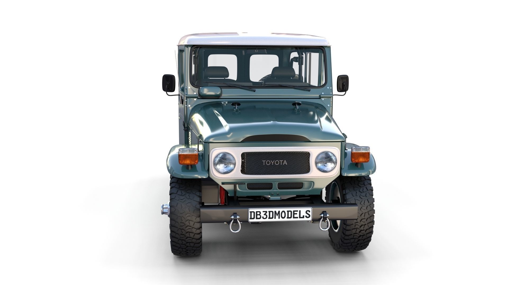 Toyota Land Cruiser FJ 40 with Interior and Chassis 3D model_36