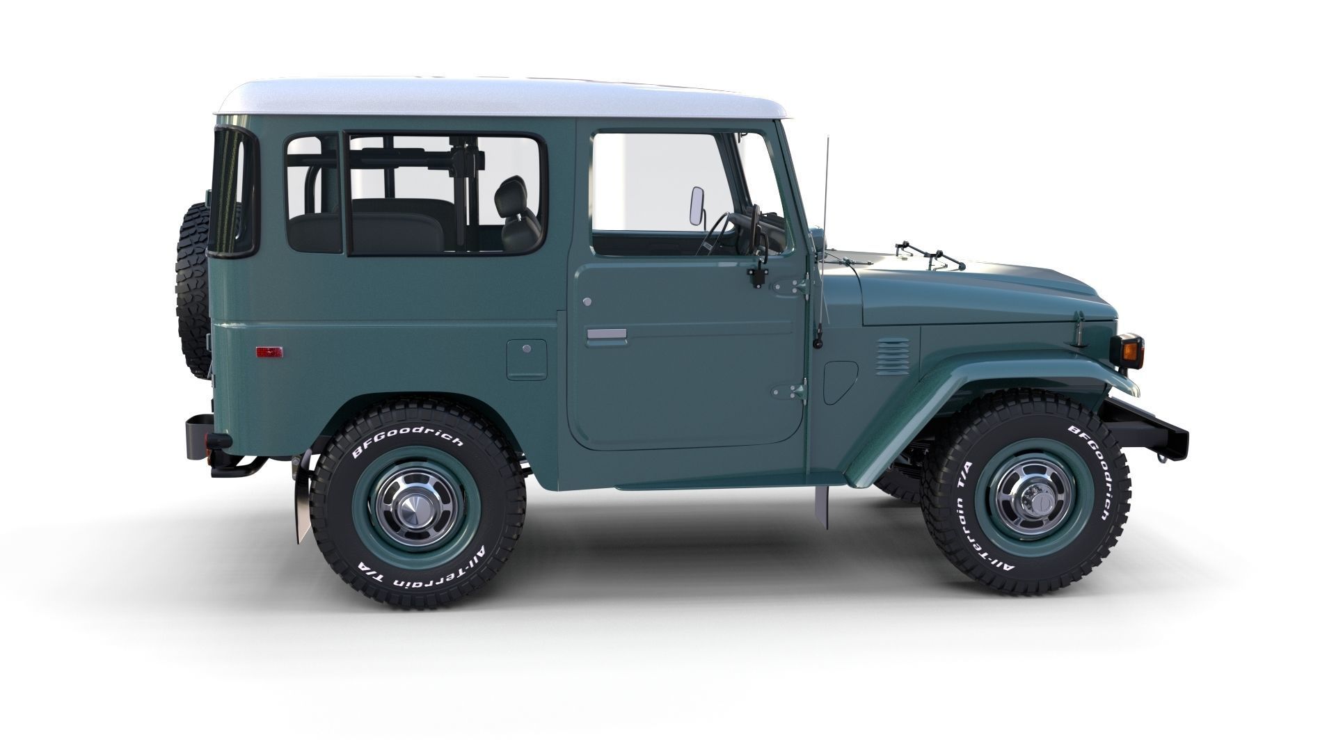 Toyota Land Cruiser FJ 40 with Interior and Chassis 3D model_27